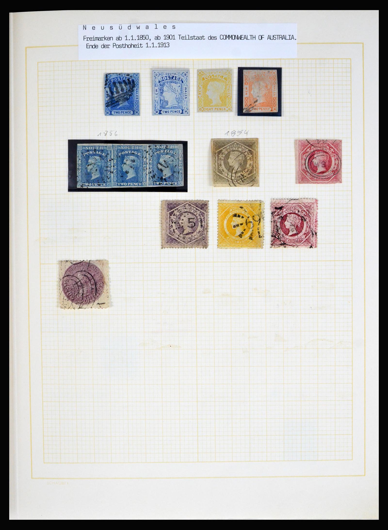 40313 0001 - Postzegel verzameling 40313 Australische Staten 1850-1907.