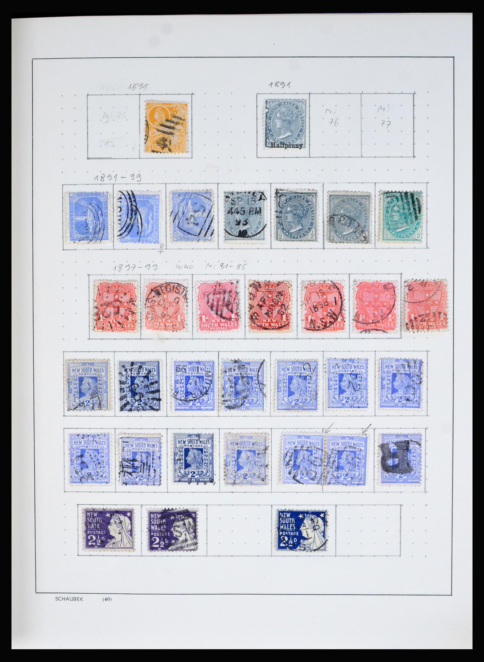 40313 0005 - Postzegel verzameling 40313 Australische Staten 1850-1907.