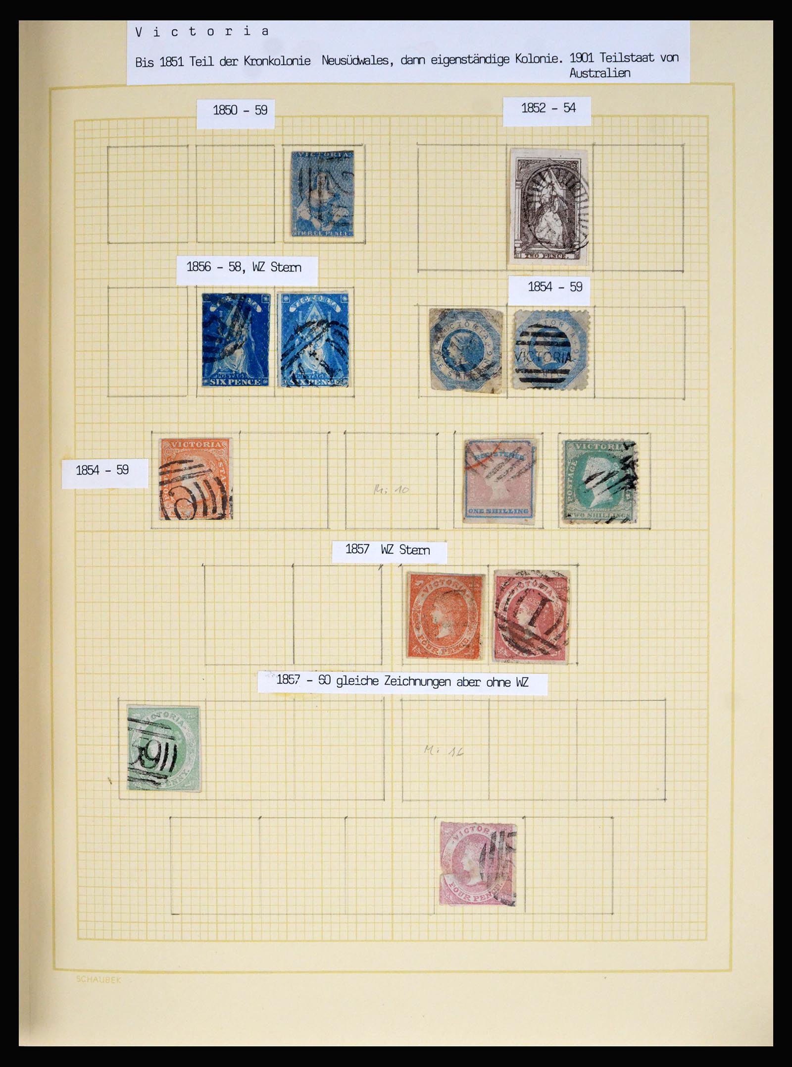 40313 0010 - Postzegel verzameling 40313 Australische Staten 1850-1907.