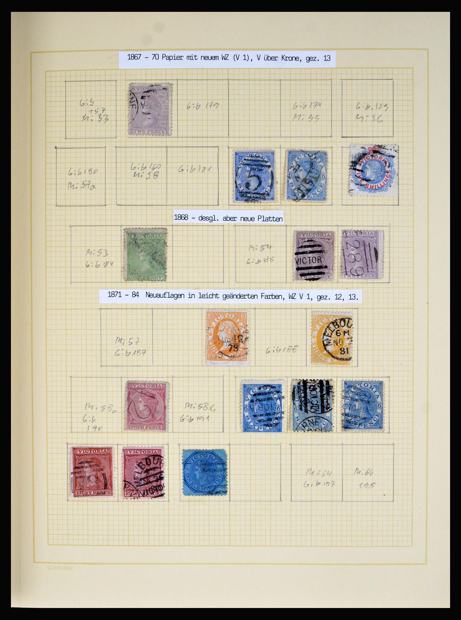 40313 0014 - Postzegel verzameling 40313 Australische Staten 1850-1907.