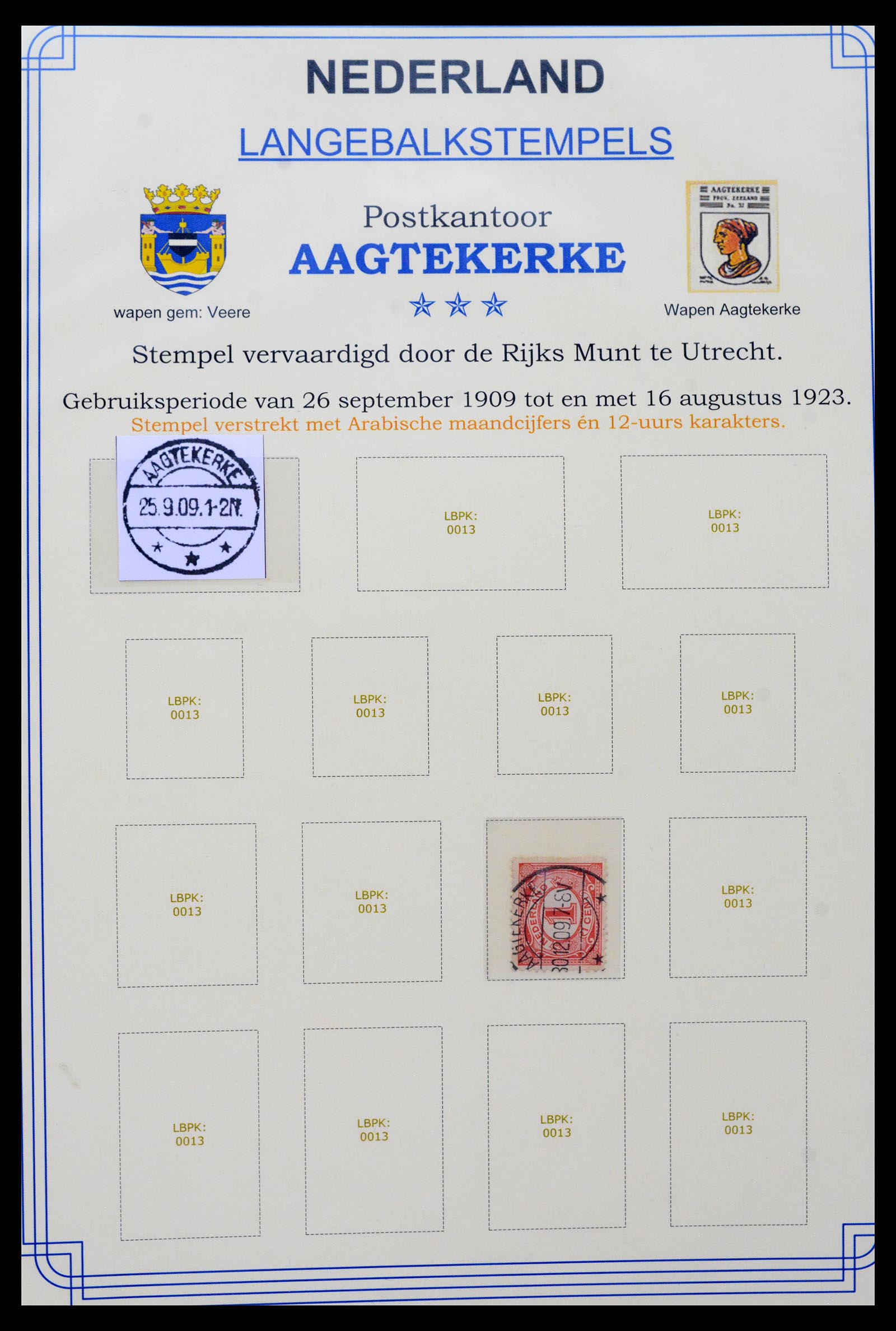 40345 0001 - Postzegel verzameling 40345 Nederland stempels 1900-1935.