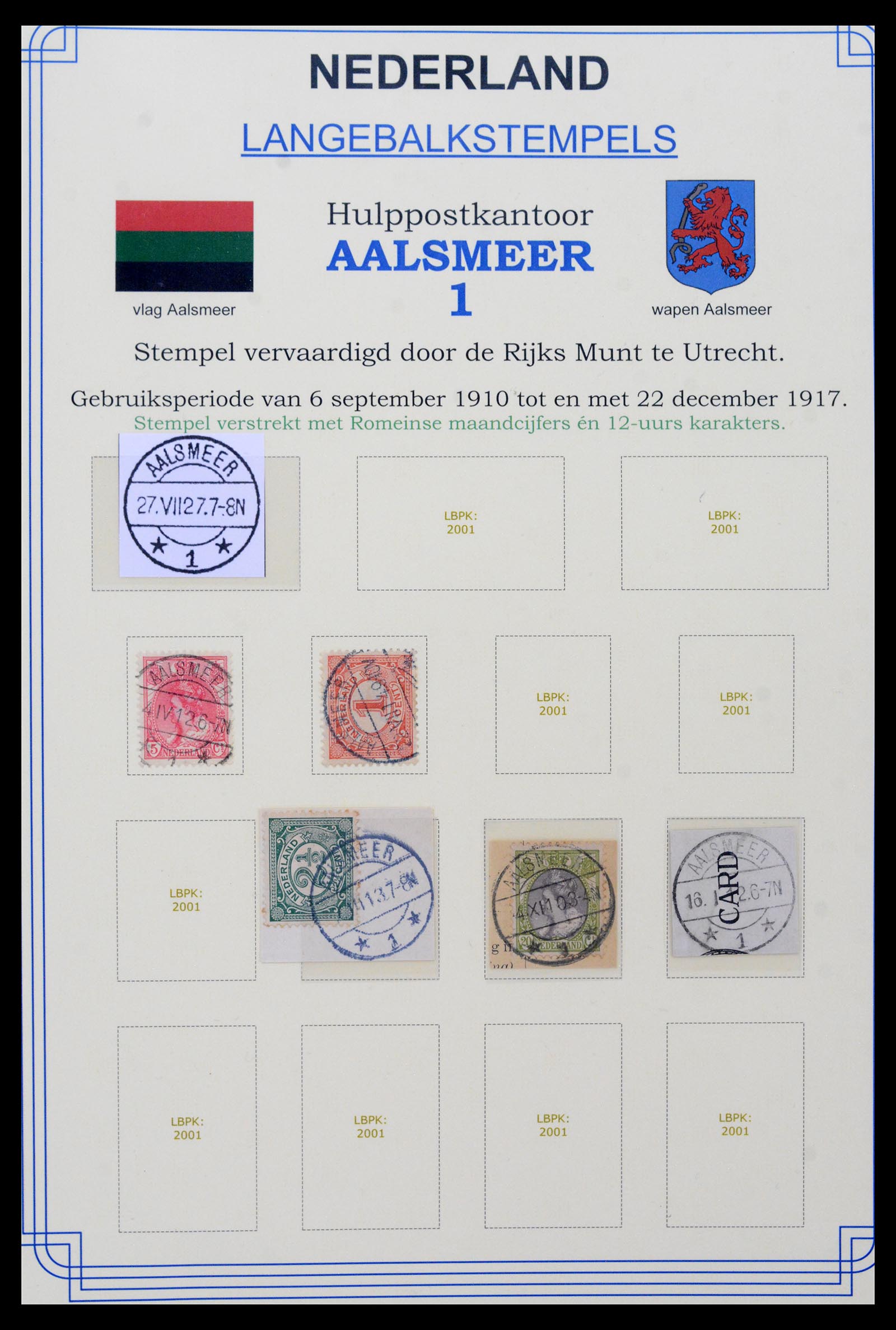40345 0002 - Postzegel verzameling 40345 Nederland stempels 1900-1935.