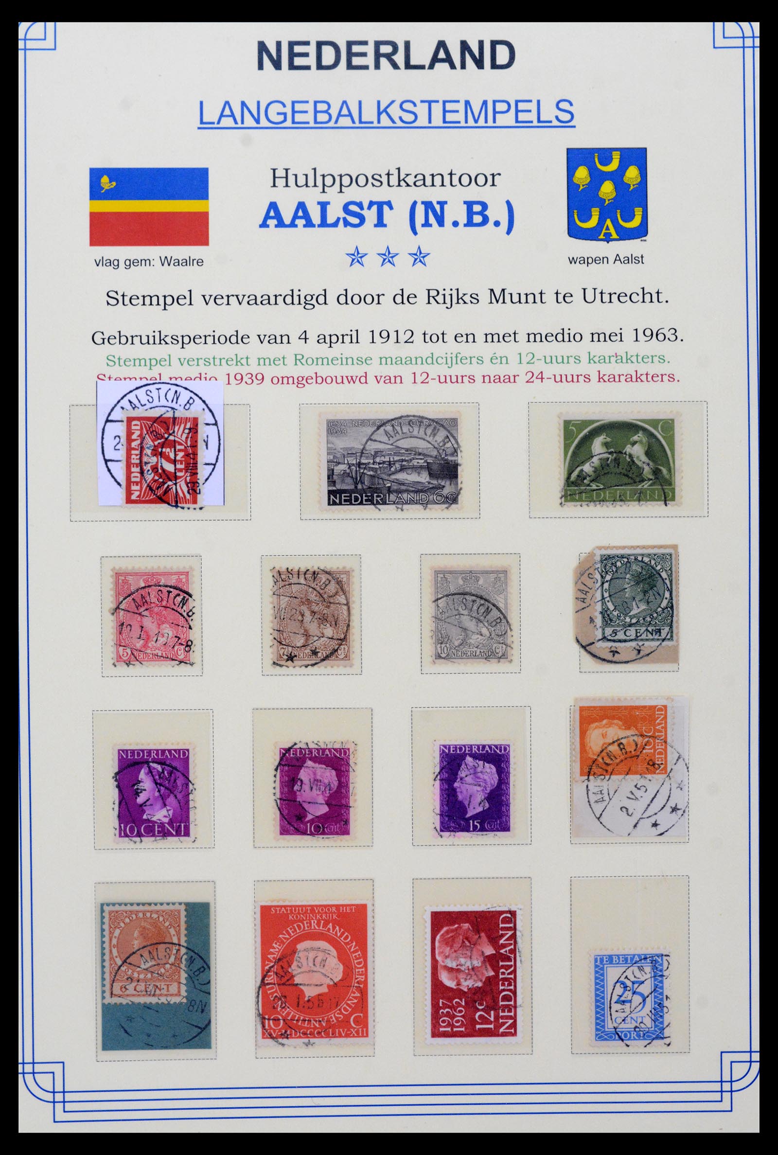 40345 0004 - Postzegel verzameling 40345 Nederland stempels 1900-1935.