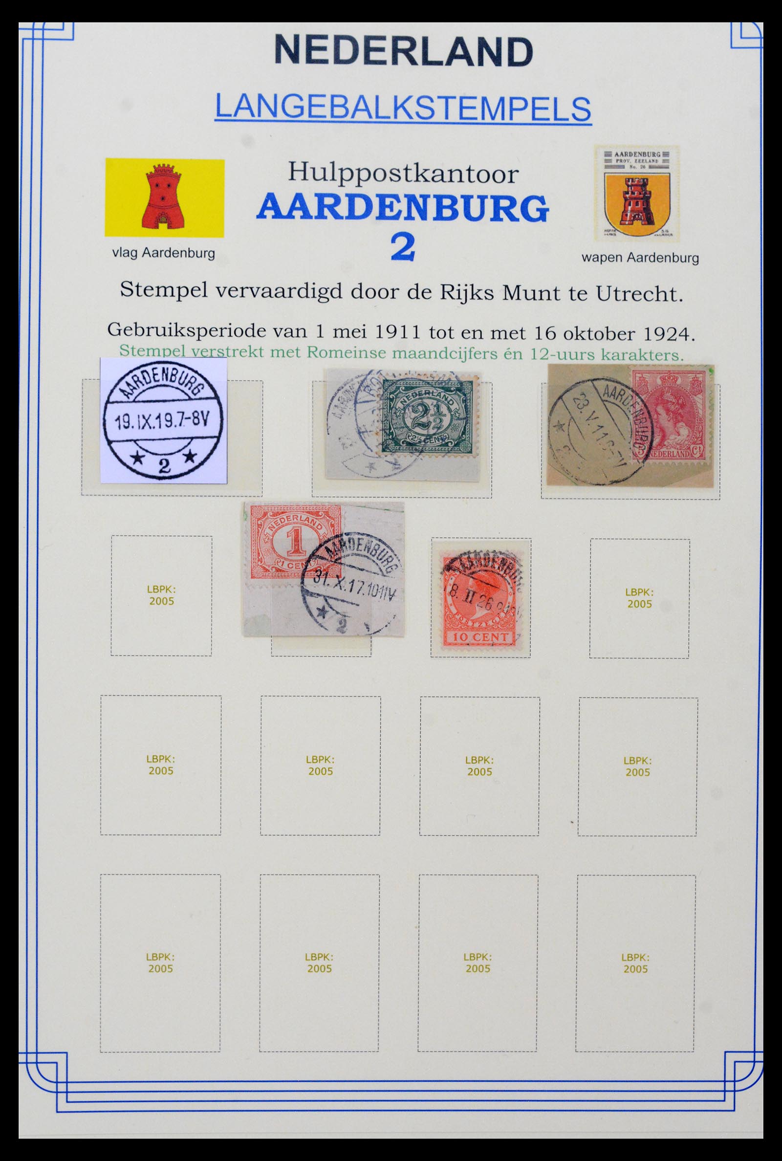 40345 0008 - Postzegel verzameling 40345 Nederland stempels 1900-1935.