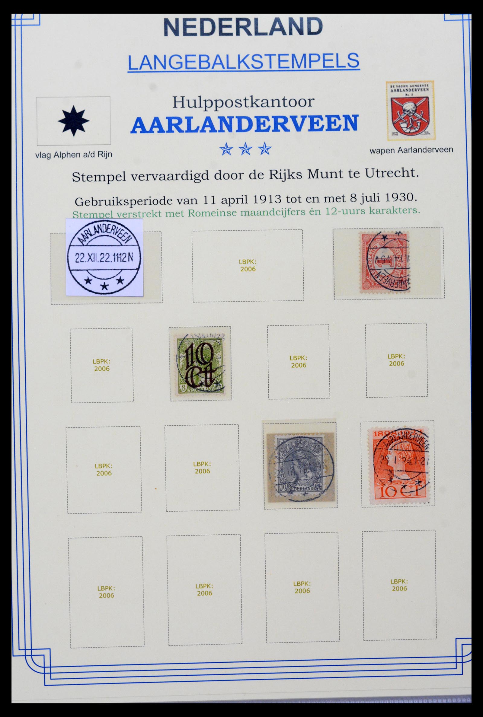40345 0009 - Postzegel verzameling 40345 Nederland stempels 1900-1935.