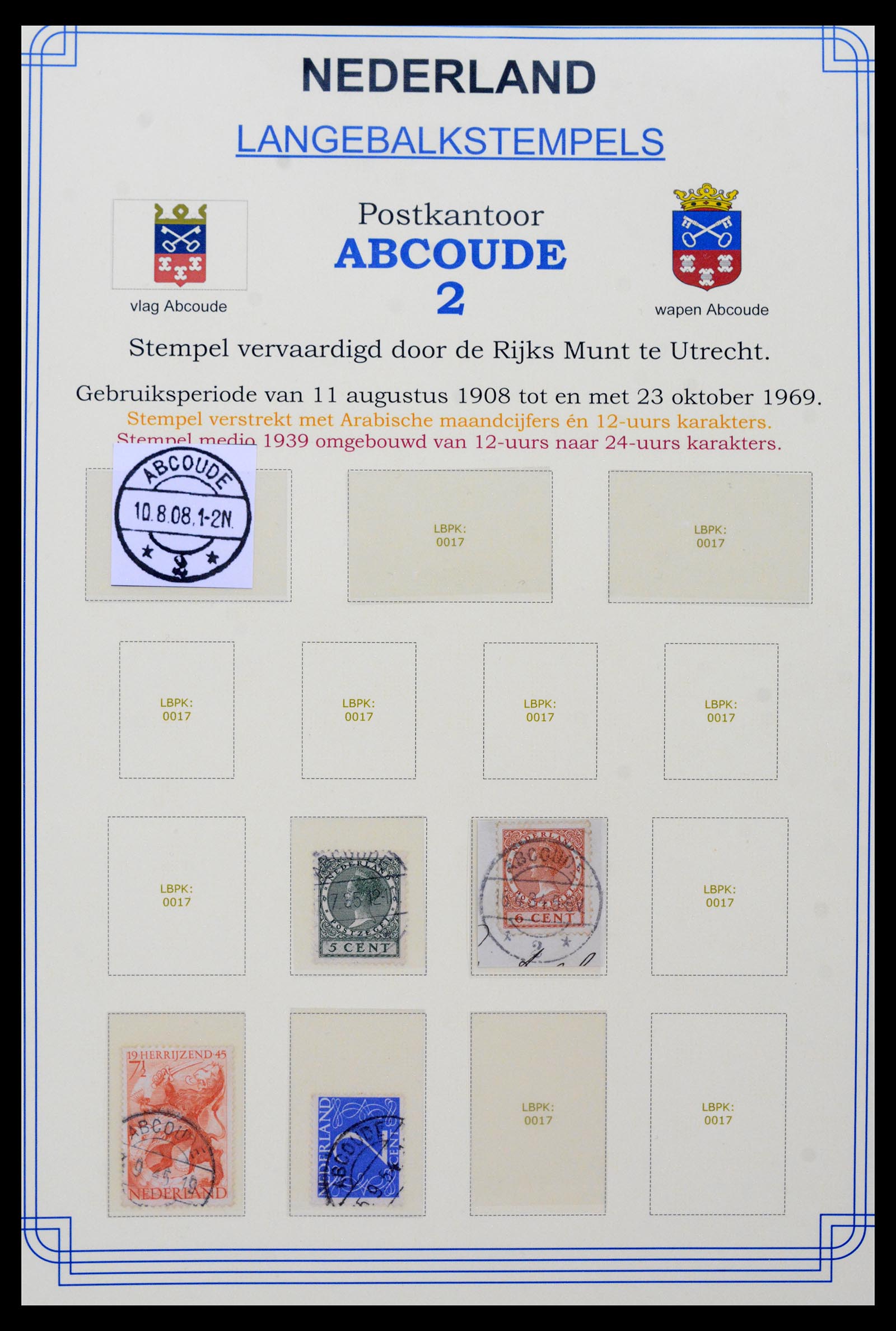 40345 0015 - Postzegel verzameling 40345 Nederland stempels 1900-1935.