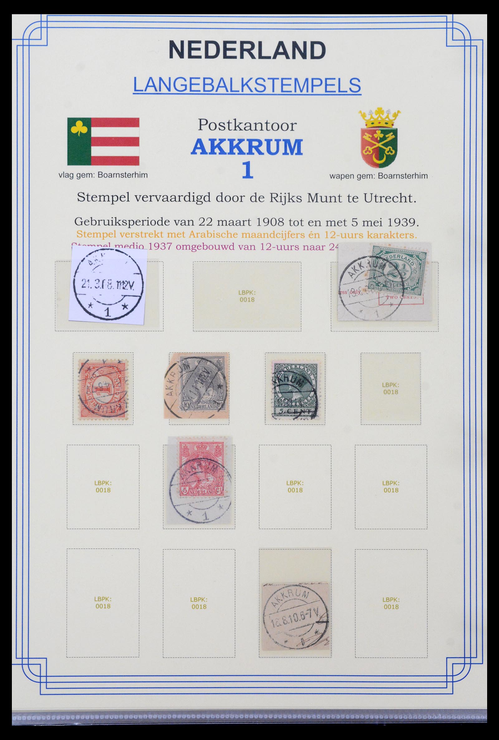 40345 0018 - Postzegel verzameling 40345 Nederland stempels 1900-1935.