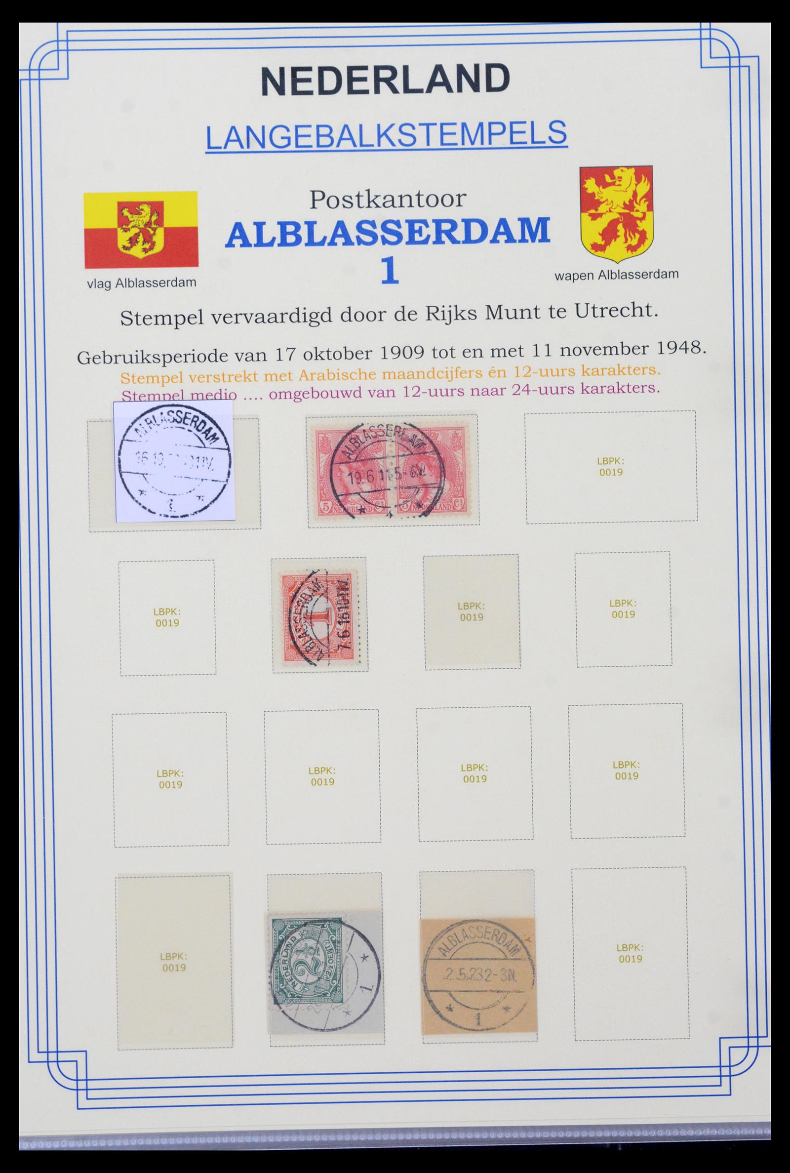 40345 0020 - Postzegel verzameling 40345 Nederland stempels 1900-1935.