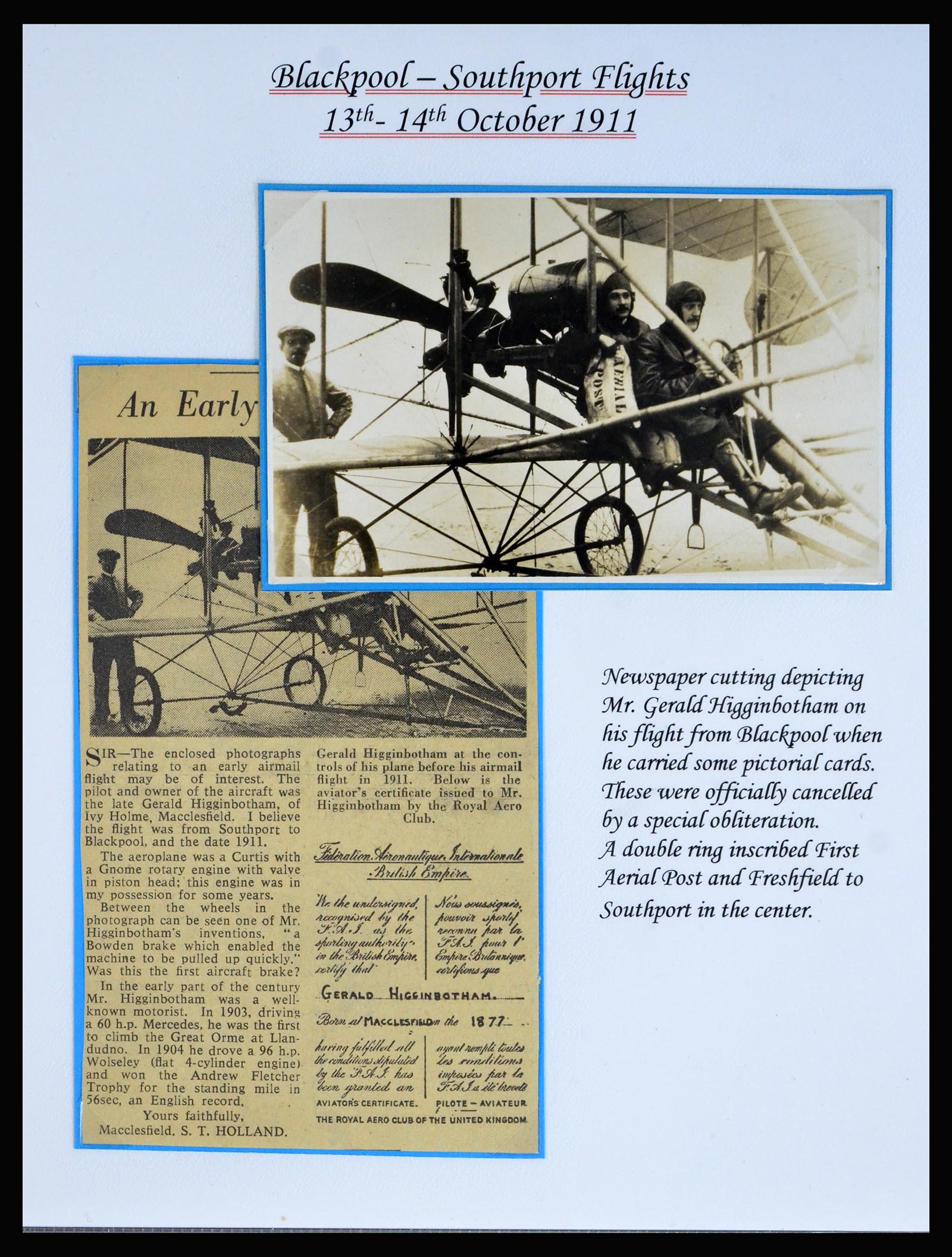 40363 0001 - Postzegel verzameling 40363 Engeland luchtpost 1911-1933.