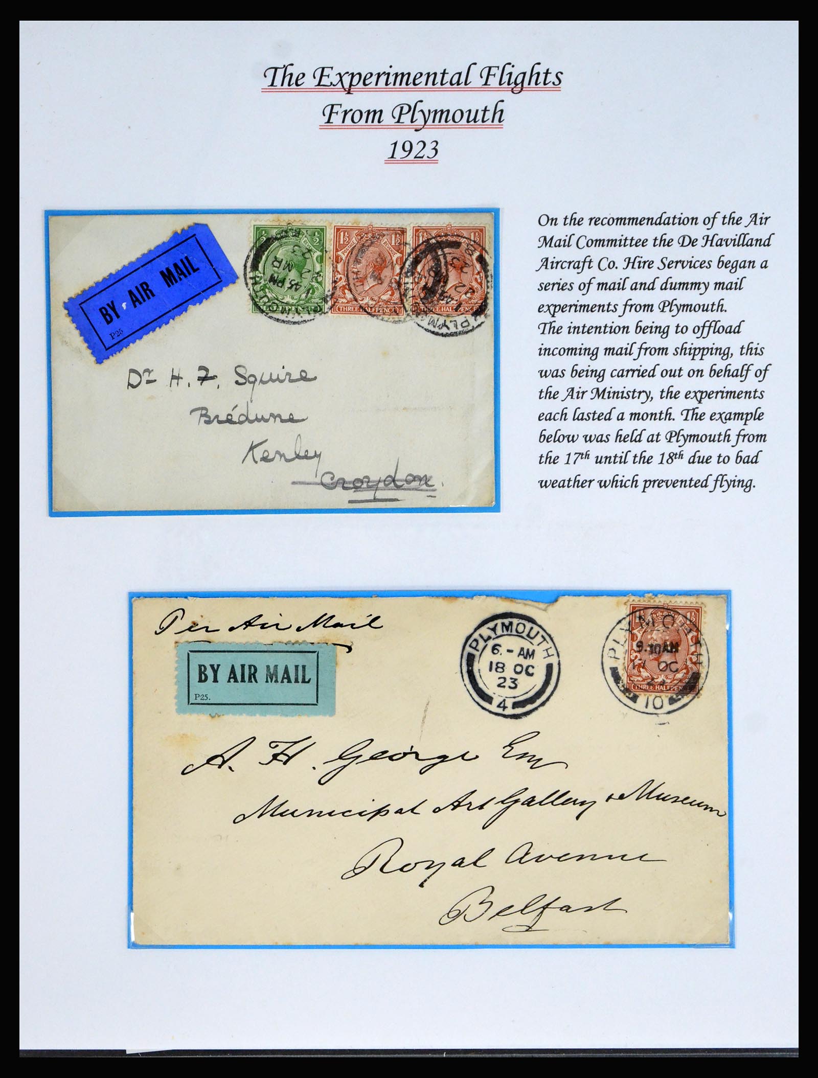 40363 0013 - Postzegel verzameling 40363 Engeland luchtpost 1911-1933.