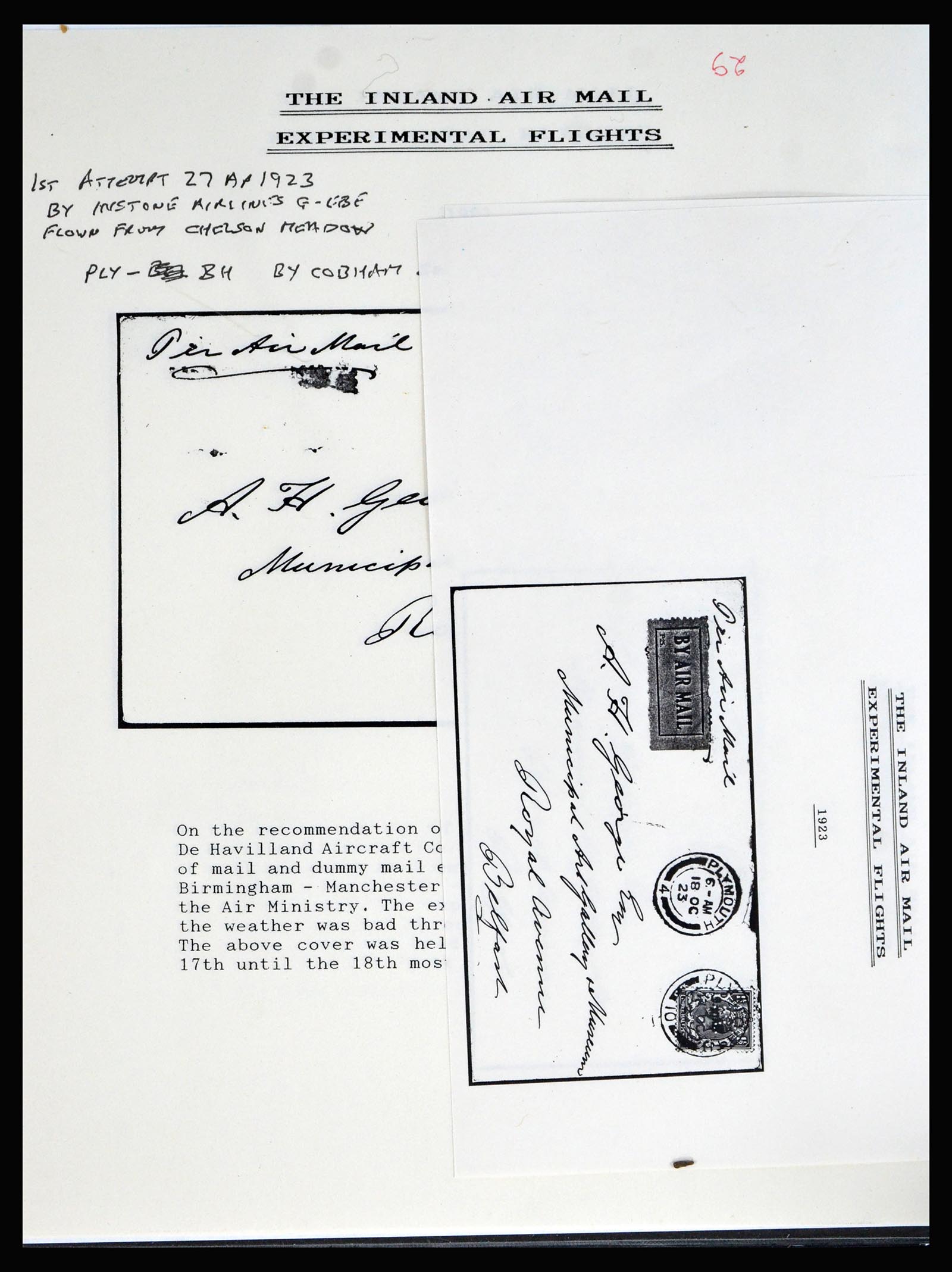 40363 0014 - Postzegel verzameling 40363 Engeland luchtpost 1911-1933.