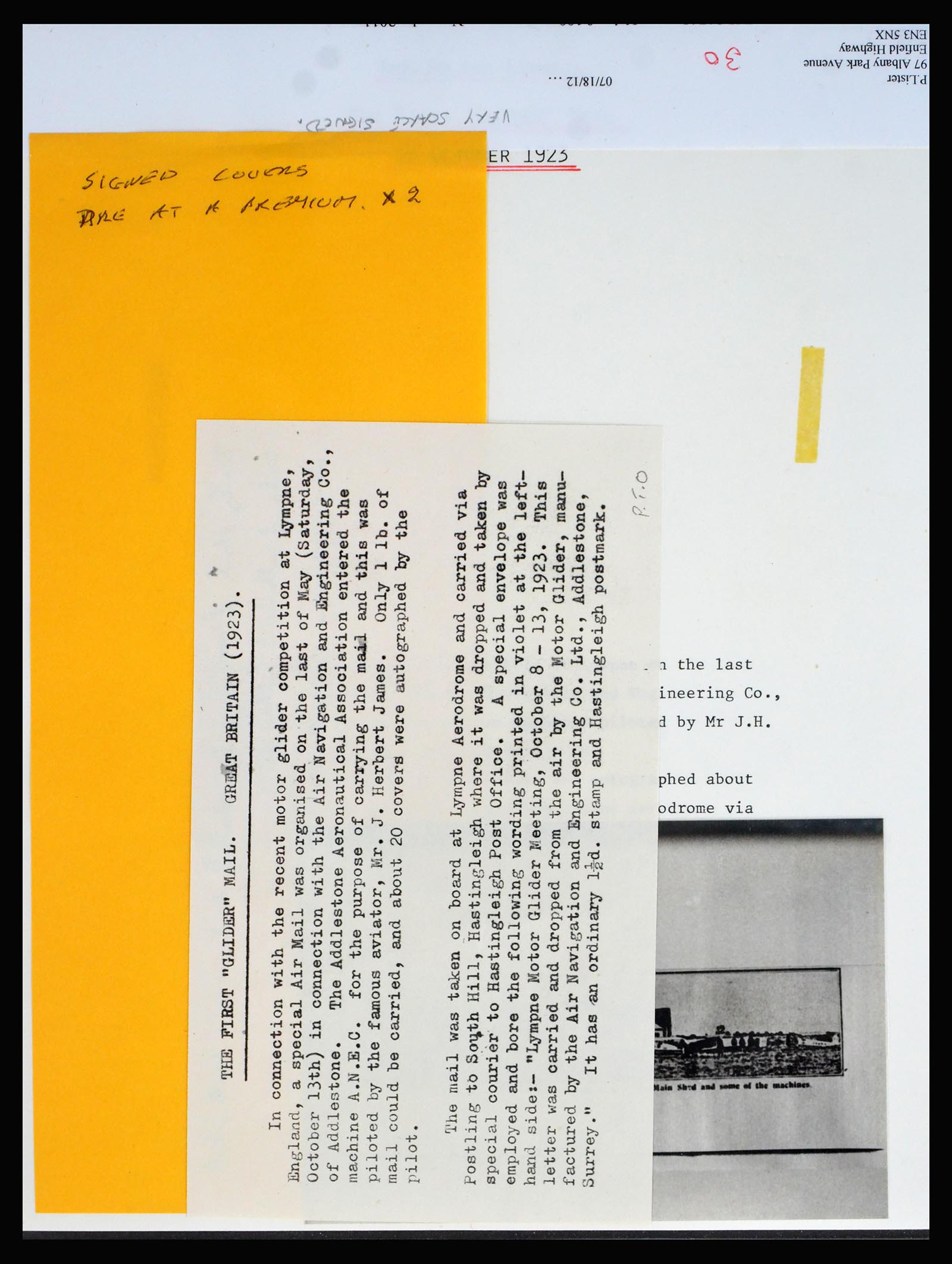 40363 0016 - Postzegel verzameling 40363 Engeland luchtpost 1911-1933.