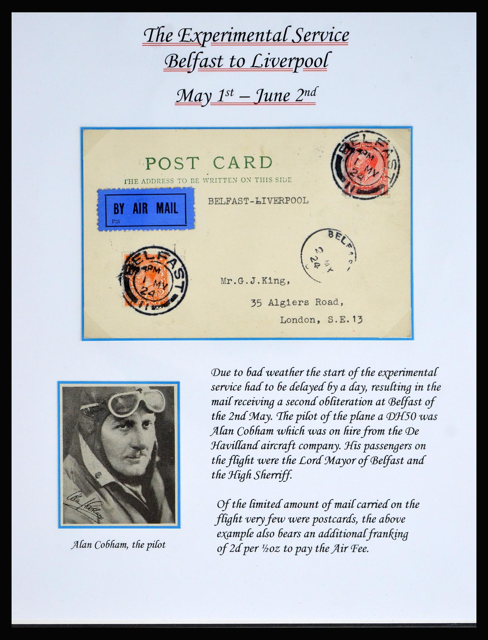 40363 0017 - Postzegel verzameling 40363 Engeland luchtpost 1911-1933.
