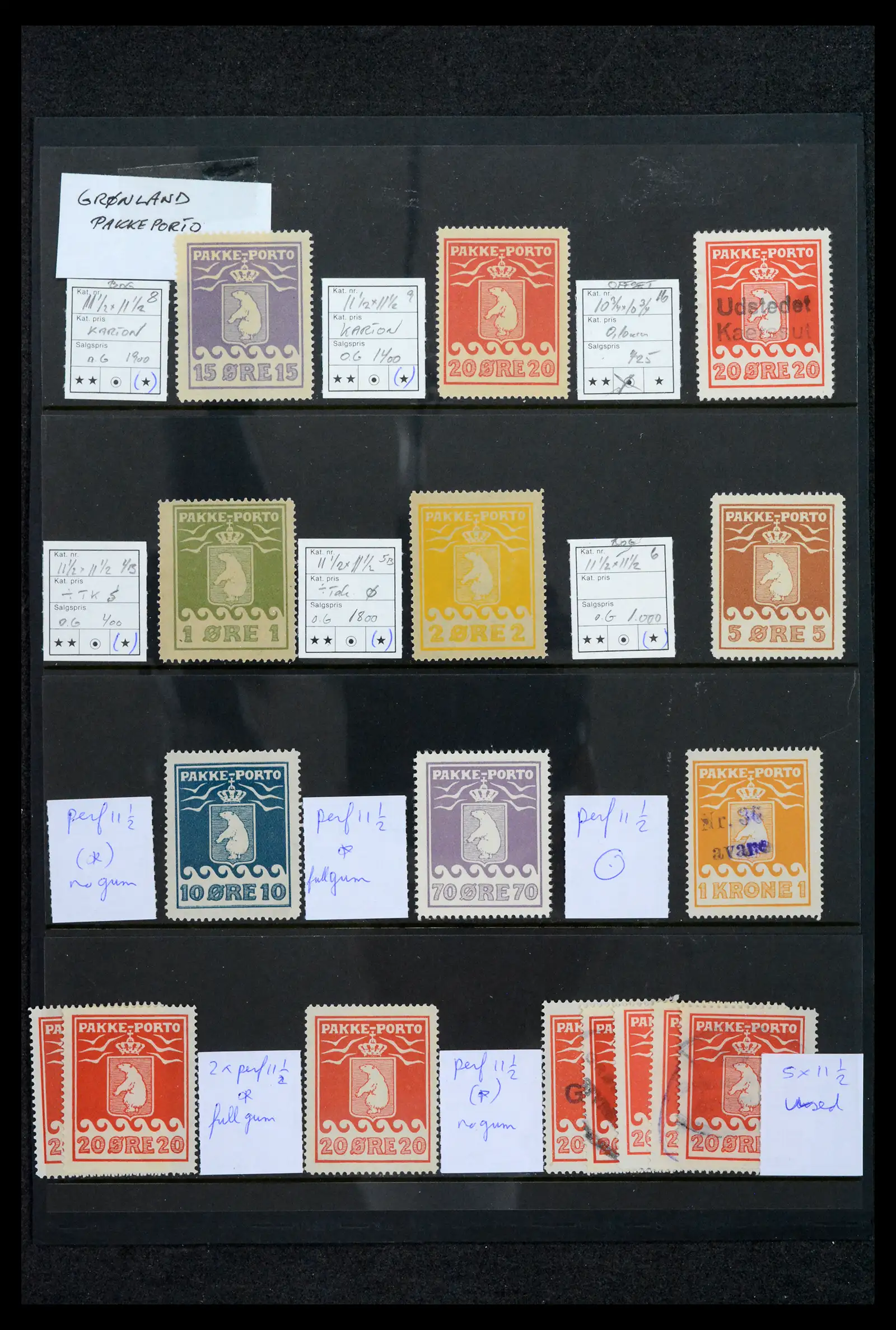 40364 0001 - Stamp collection 40364 Greenland Pakke Porto 1935-1937.