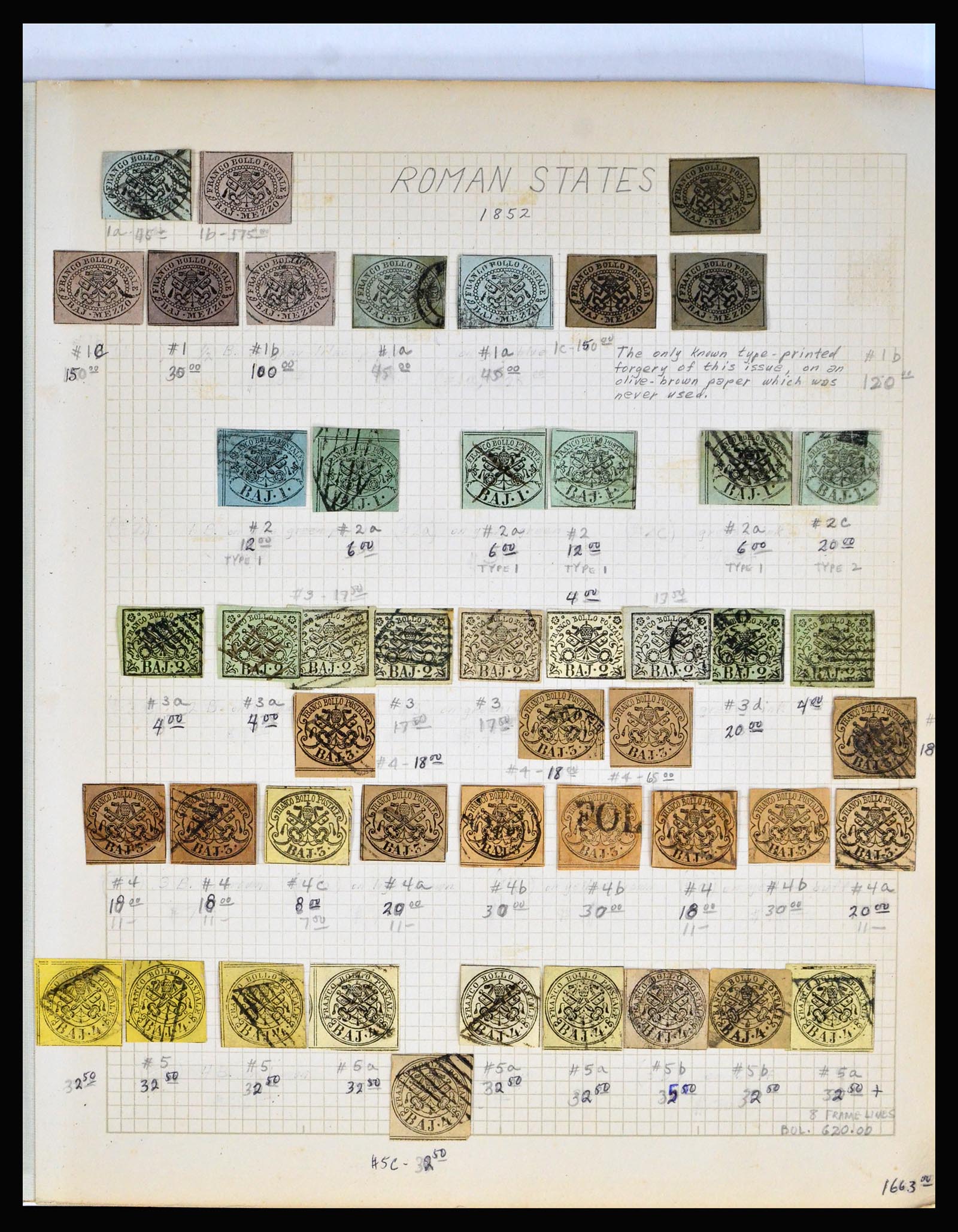 40365 0001 - Postzegel verzameling 40365 Italiaanse Staten 1852-1868.