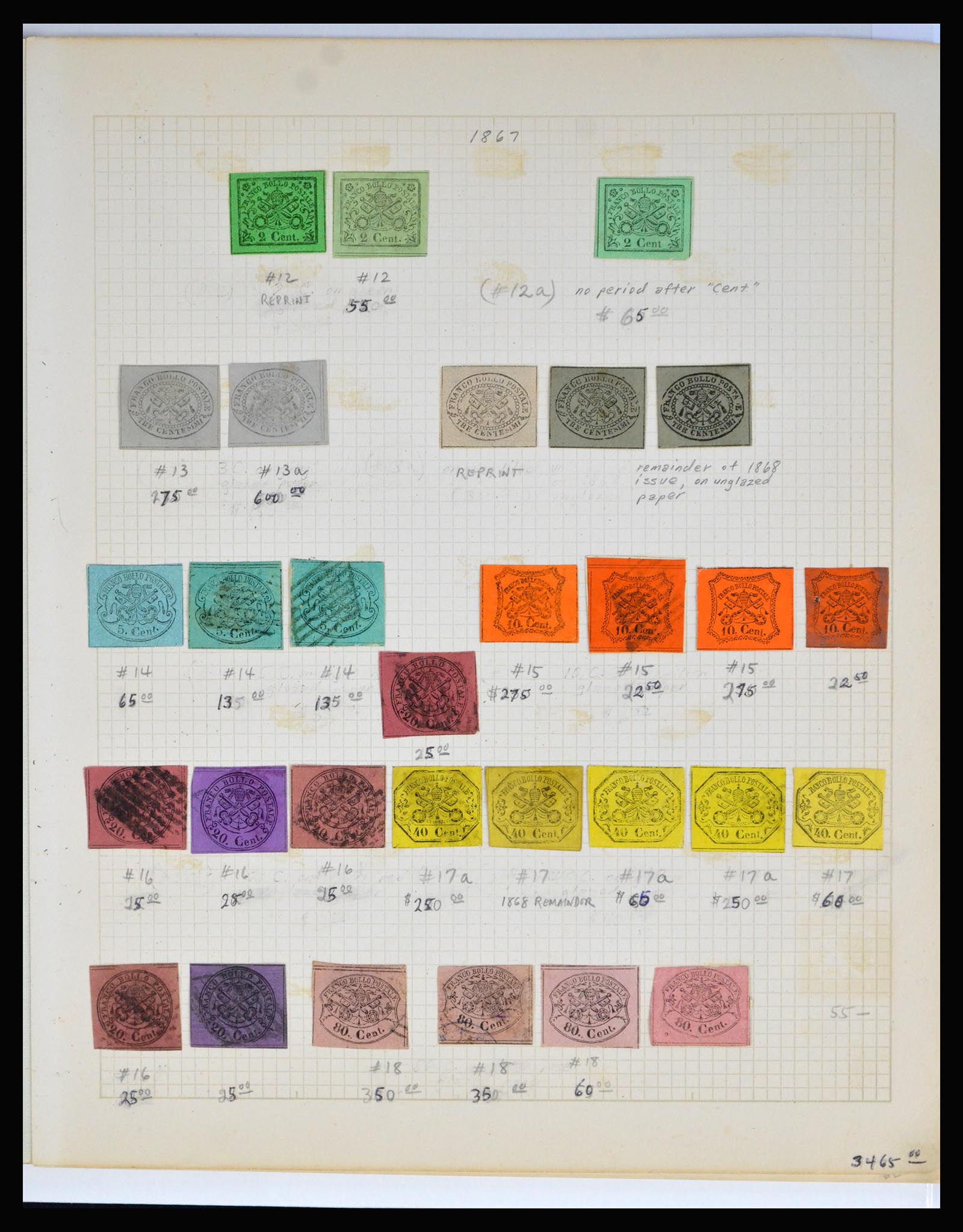 40365 0005 - Postzegel verzameling 40365 Italiaanse Staten 1852-1868.