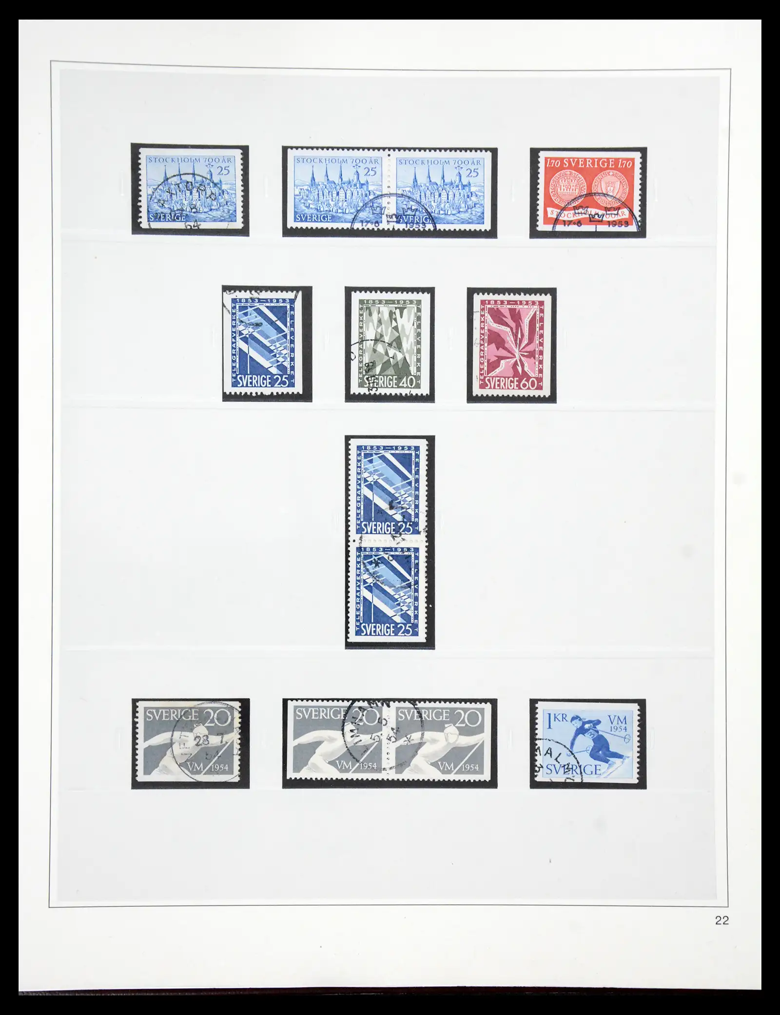 40366 0041 - Stamp collection 40366 Sweden 1855-2009.