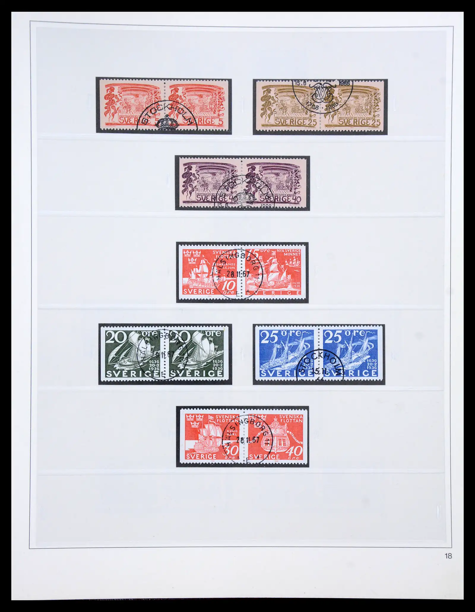 40366 0073 - Stamp collection 40366 Sweden 1855-2009.