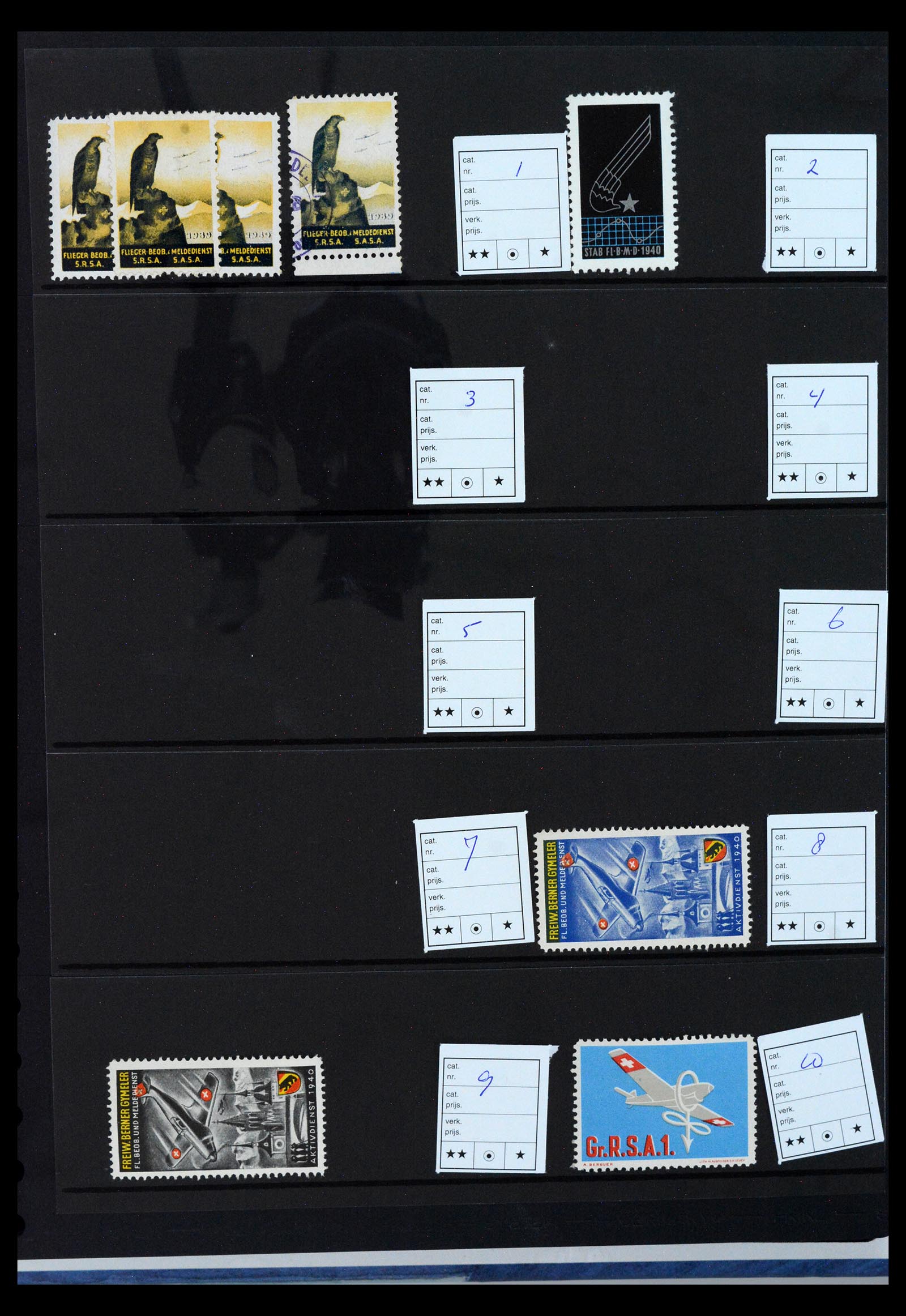 40392 0004 - Postzegel verzameling 40392 Zwitserland soldatenzegels 1939-1945.