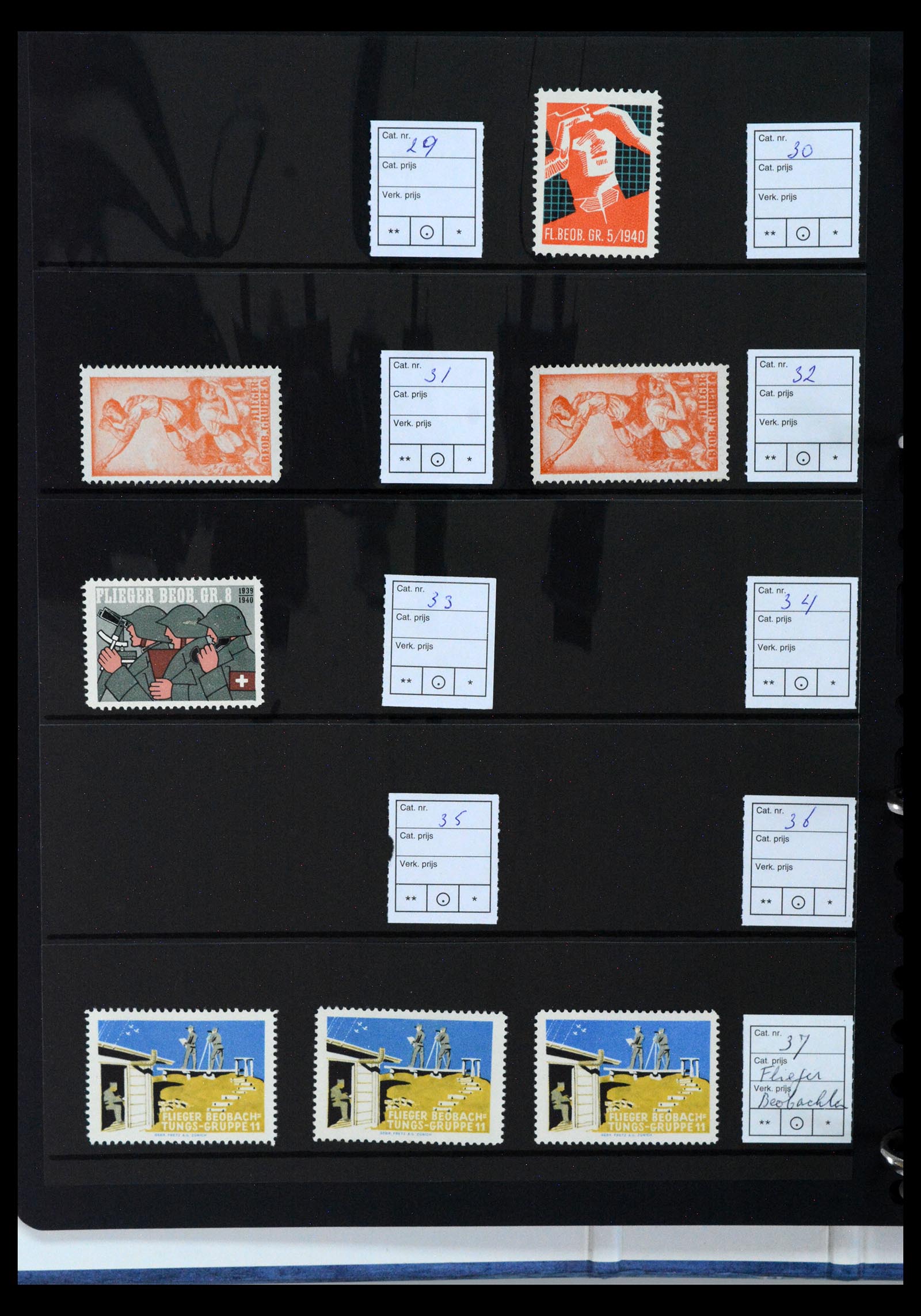 40392 0006 - Postzegel verzameling 40392 Zwitserland soldatenzegels 1939-1945.