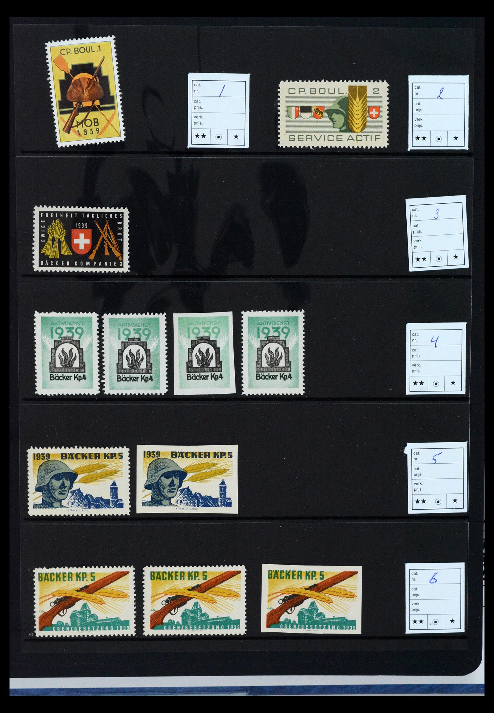 40392 0016 - Postzegel verzameling 40392 Zwitserland soldatenzegels 1939-1945.