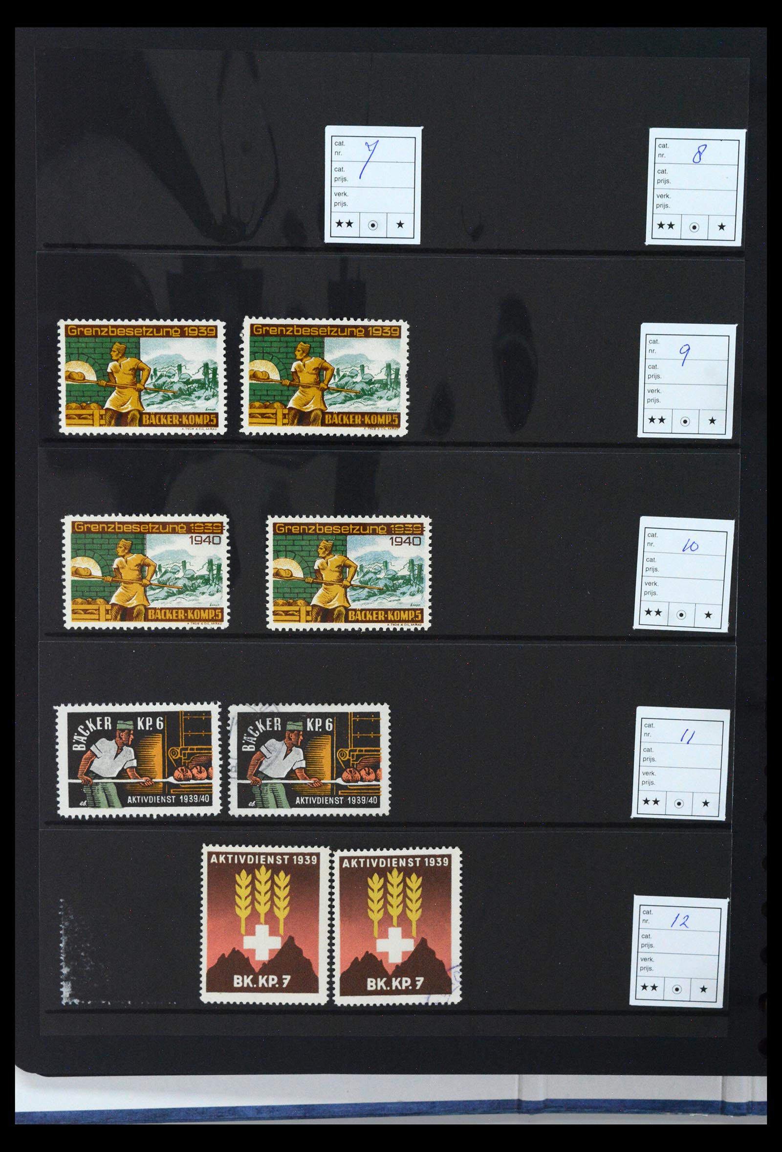 40392 0017 - Postzegel verzameling 40392 Zwitserland soldatenzegels 1939-1945.