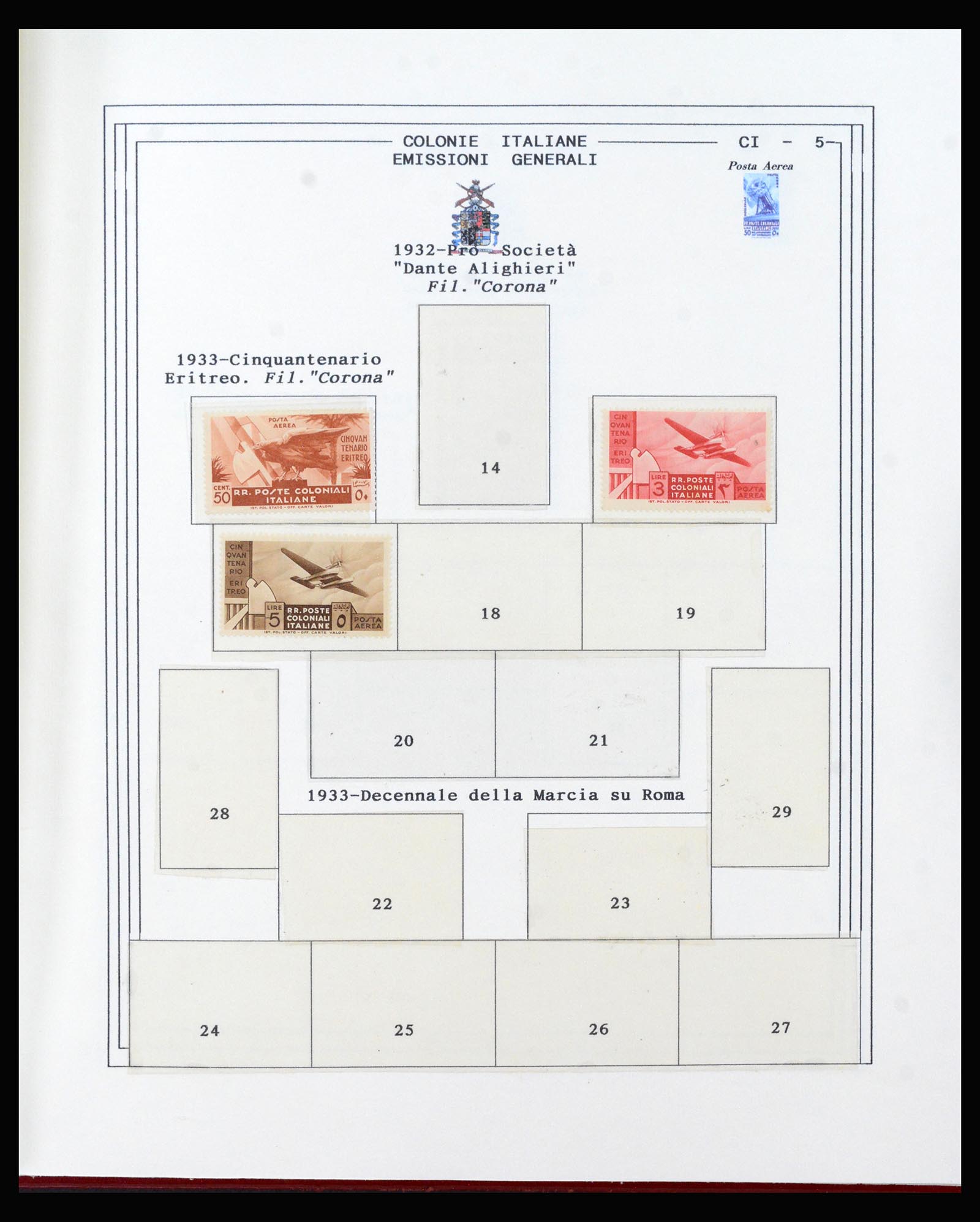 40410 0005 - Postzegel verzameling 40410 Italiaanse koloniën 1893-1941.