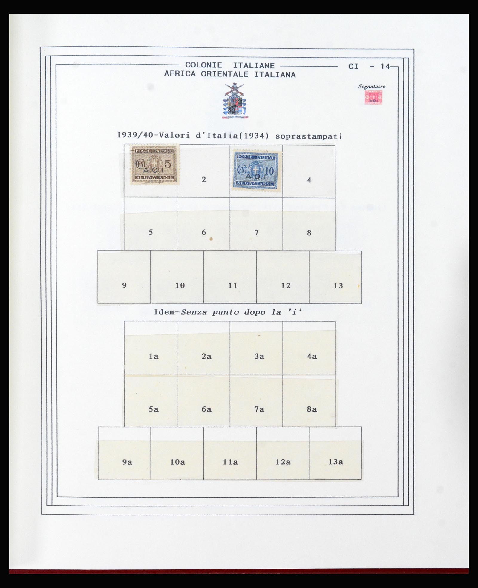40410 0014 - Postzegel verzameling 40410 Italiaanse koloniën 1893-1941.