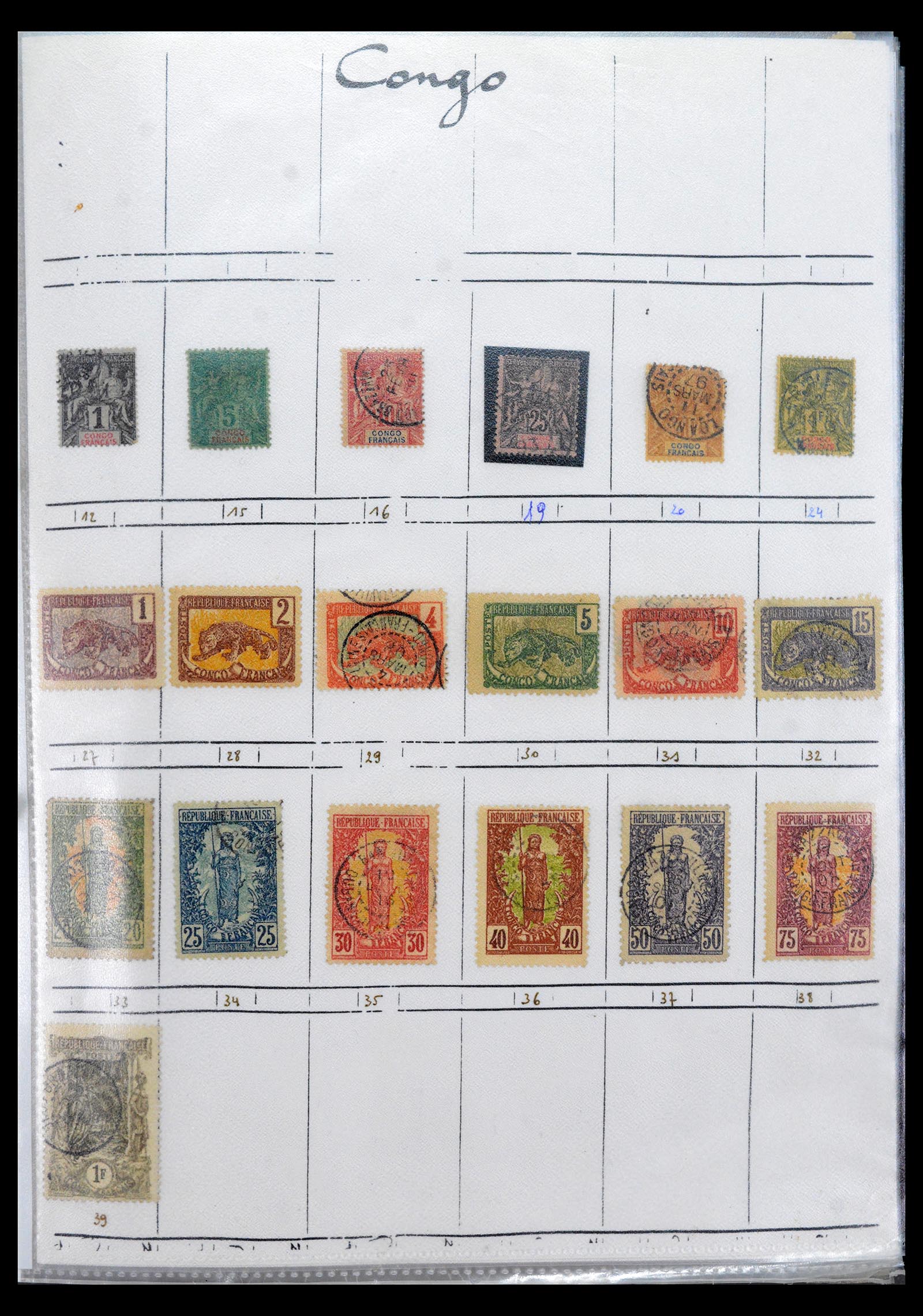 40423 0001 - Postzegel verzameling 40423 Franse koloniën 1880-1980.