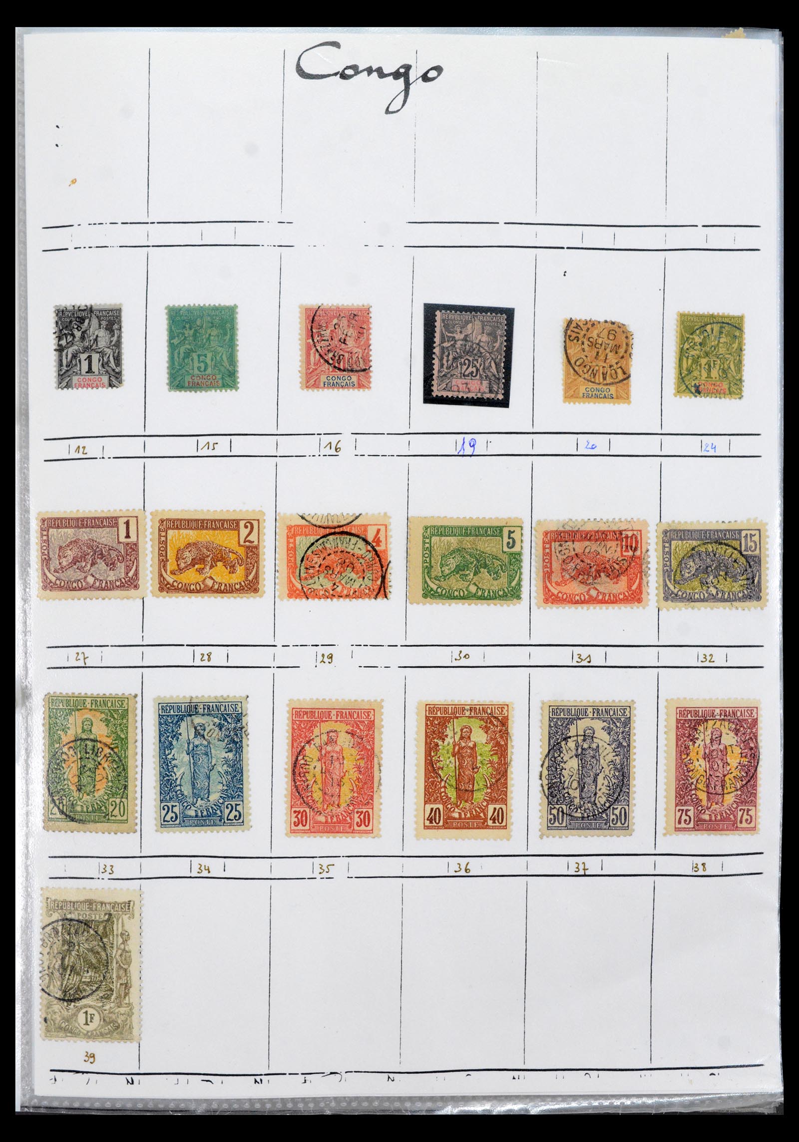 40423 0002 - Postzegel verzameling 40423 Franse koloniën 1880-1980.