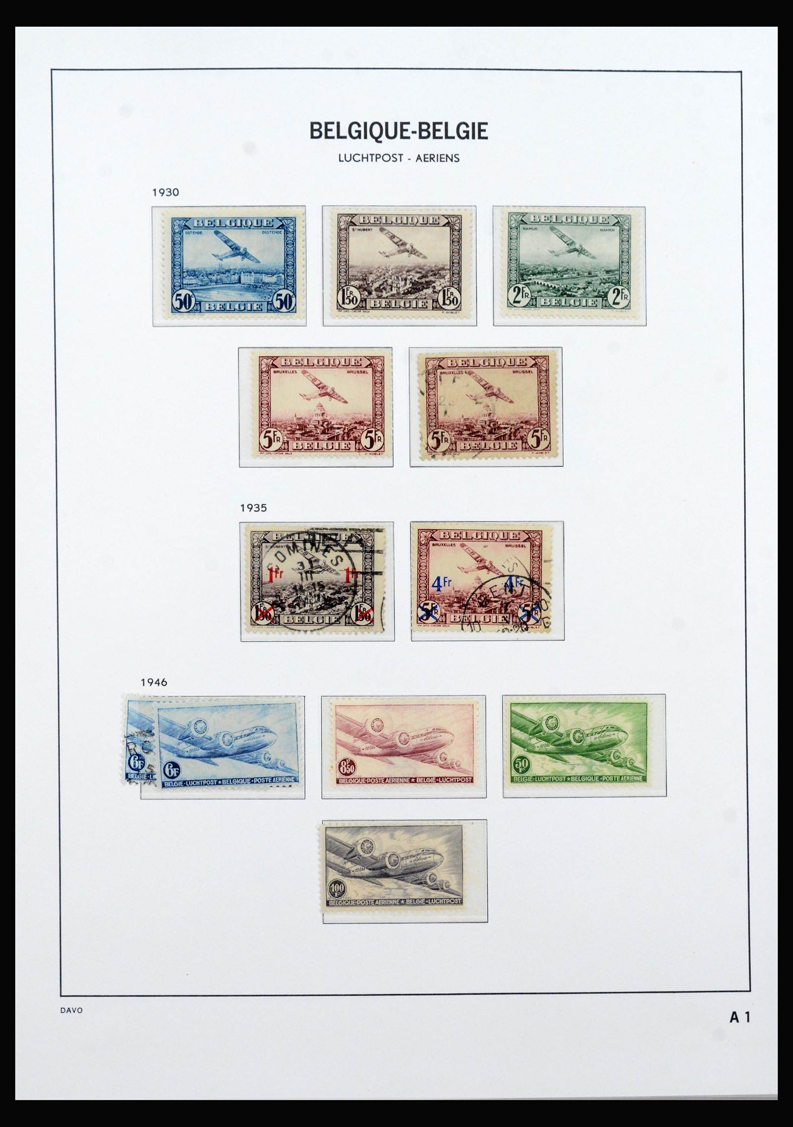 40424 0006 - Stamp collection 40424 Belgium 1882-1983 back of the book.