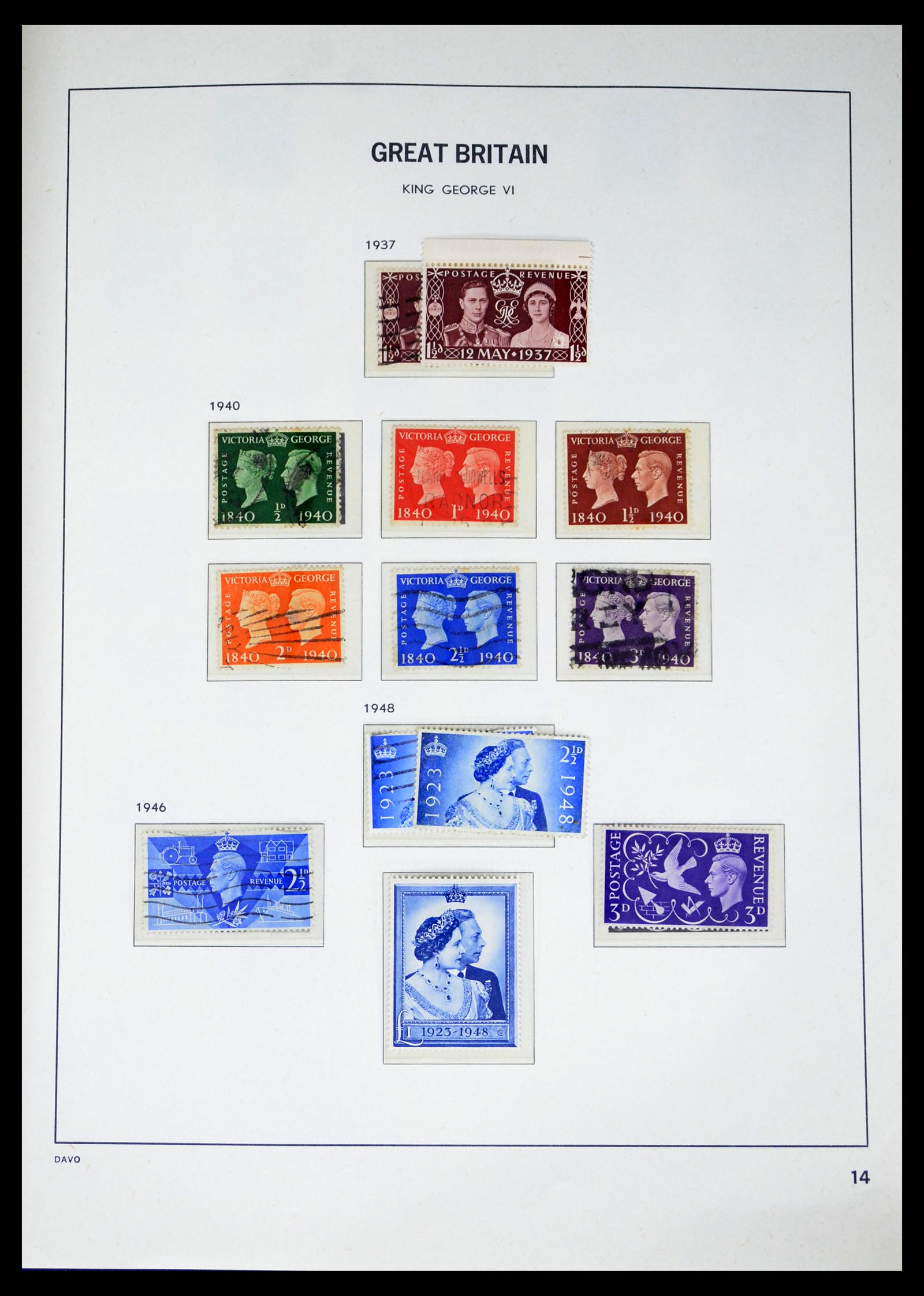 40432 0014 - Postzegel verzameling 40432 Engeland 1841-1970.