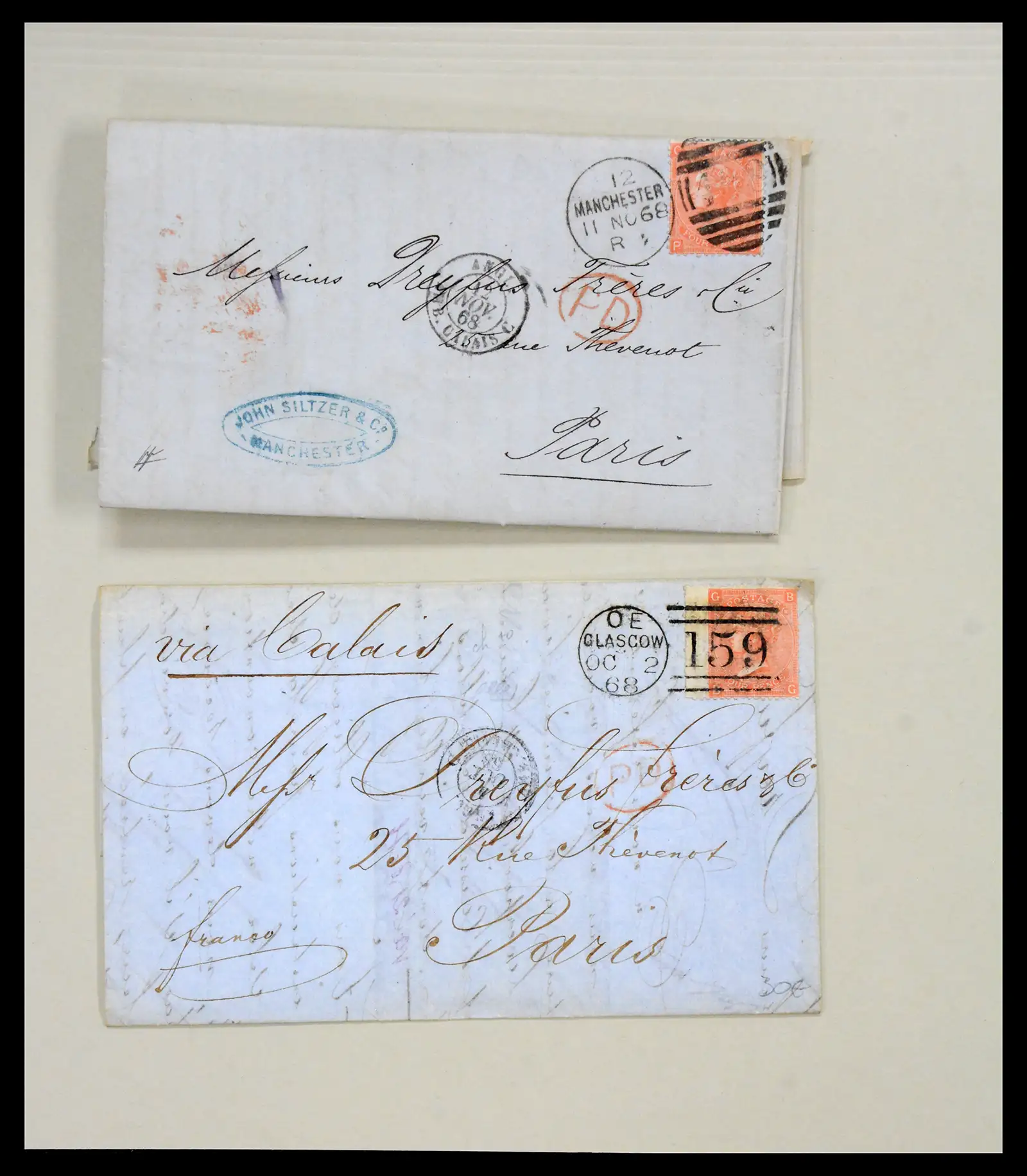 40434 0001 - Stamp collection 40434 Great Britain covers 1868-1869.