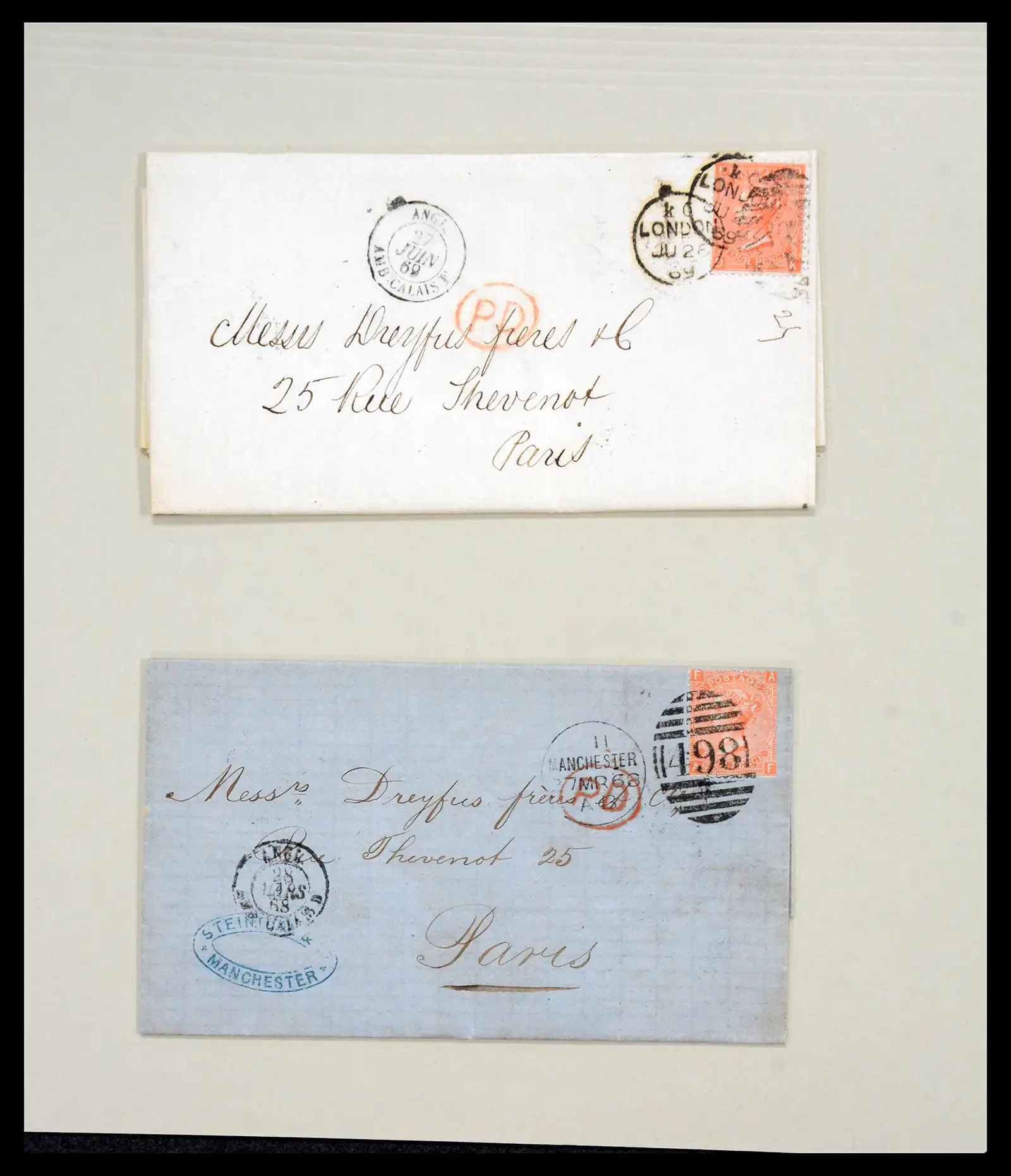 40434 0003 - Stamp collection 40434 Great Britain covers 1868-1869.
