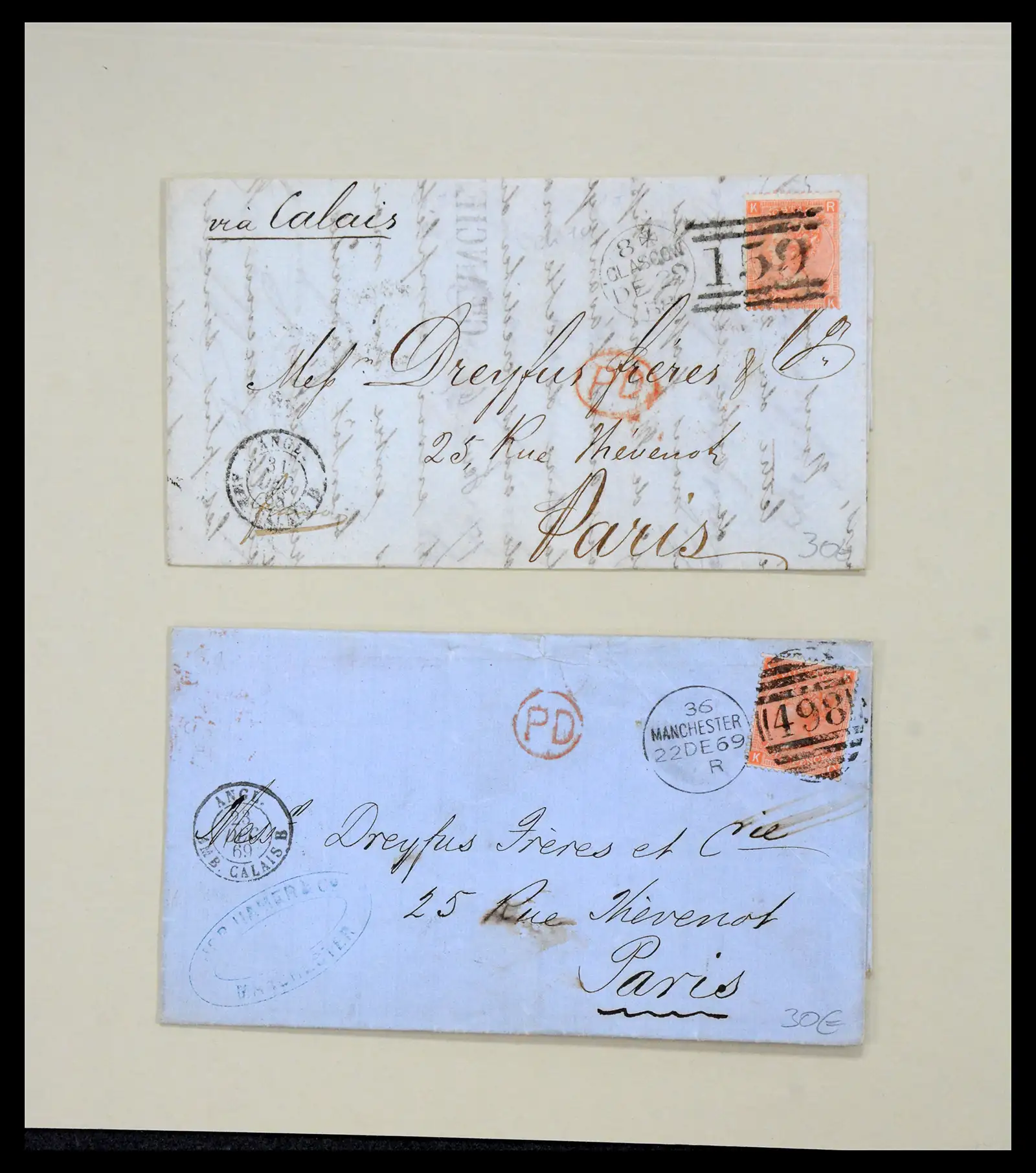 40434 0007 - Stamp collection 40434 Great Britain covers 1868-1869.