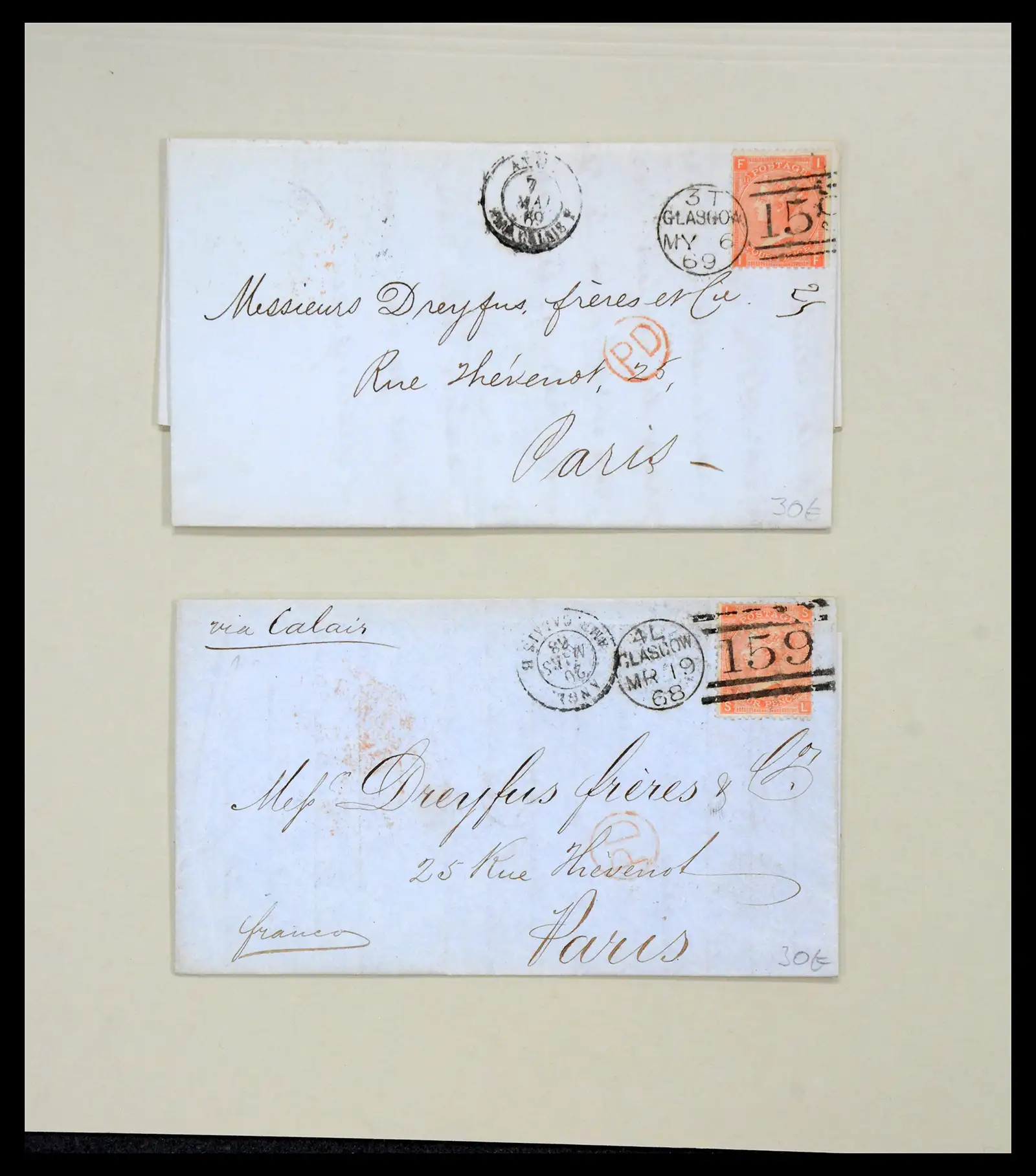 40434 0009 - Stamp collection 40434 Great Britain covers 1868-1869.