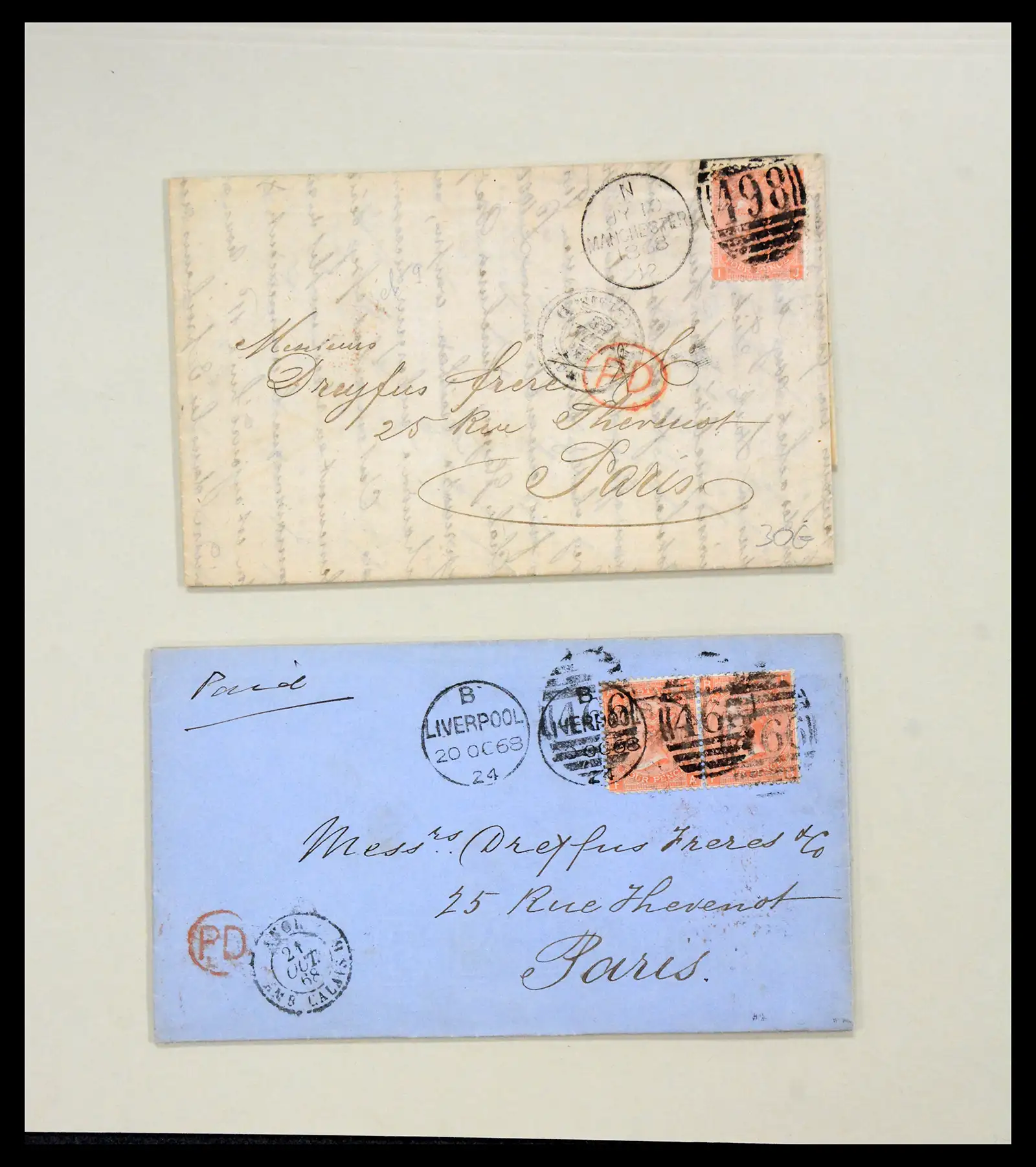 40434 0011 - Stamp collection 40434 Great Britain covers 1868-1869.