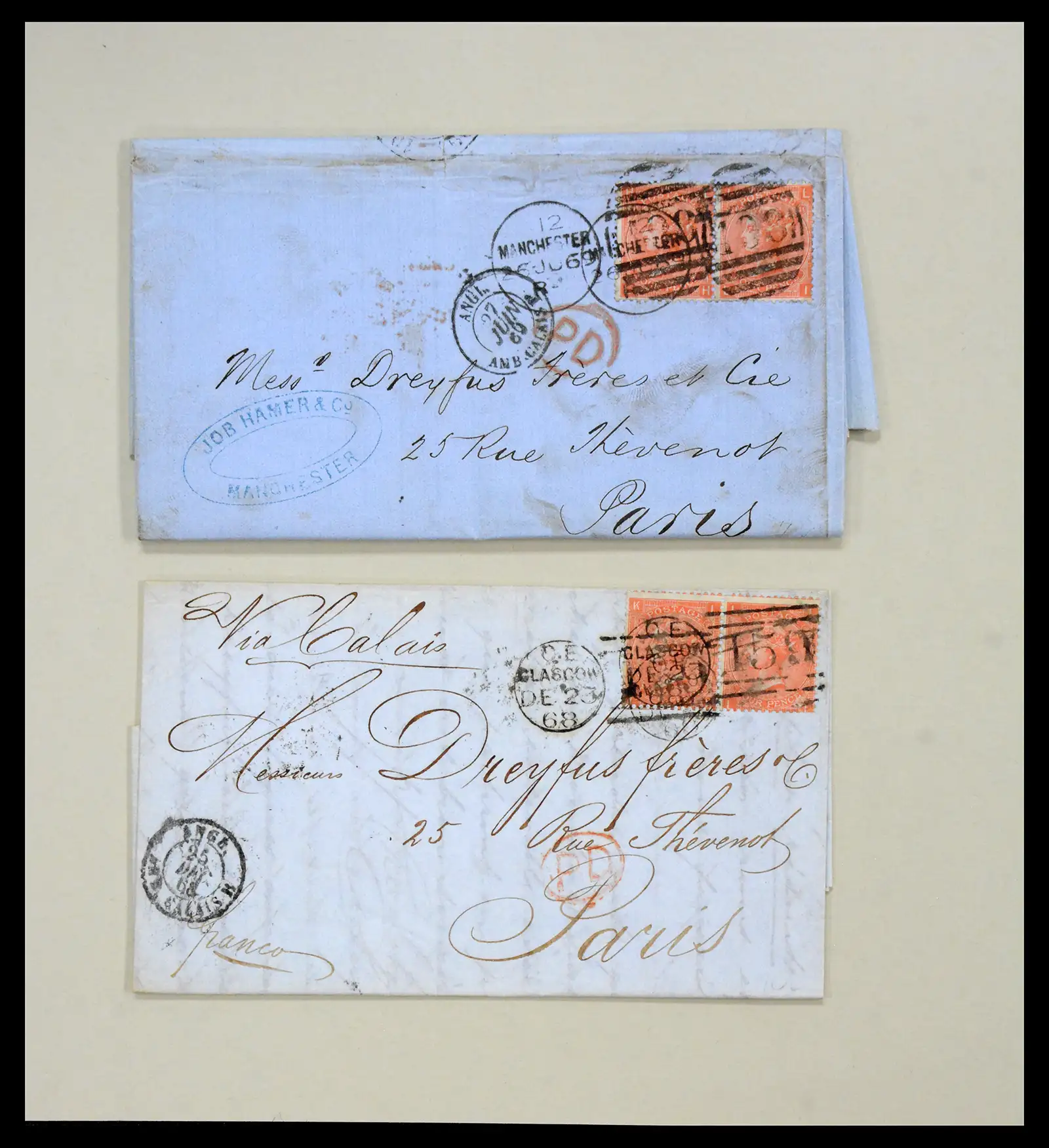 40434 0013 - Stamp collection 40434 Great Britain covers 1868-1869.