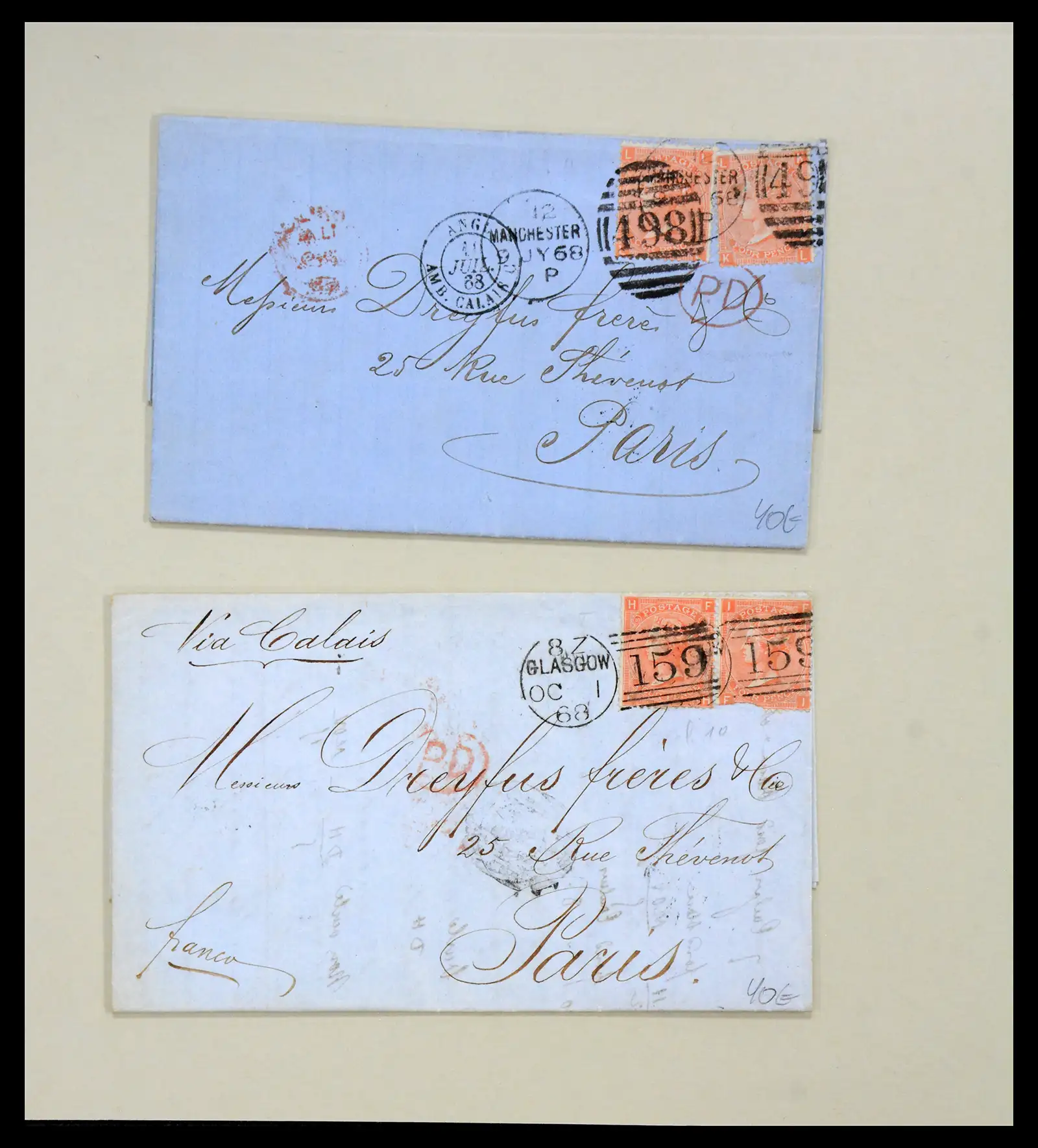 40434 0015 - Stamp collection 40434 Great Britain covers 1868-1869.