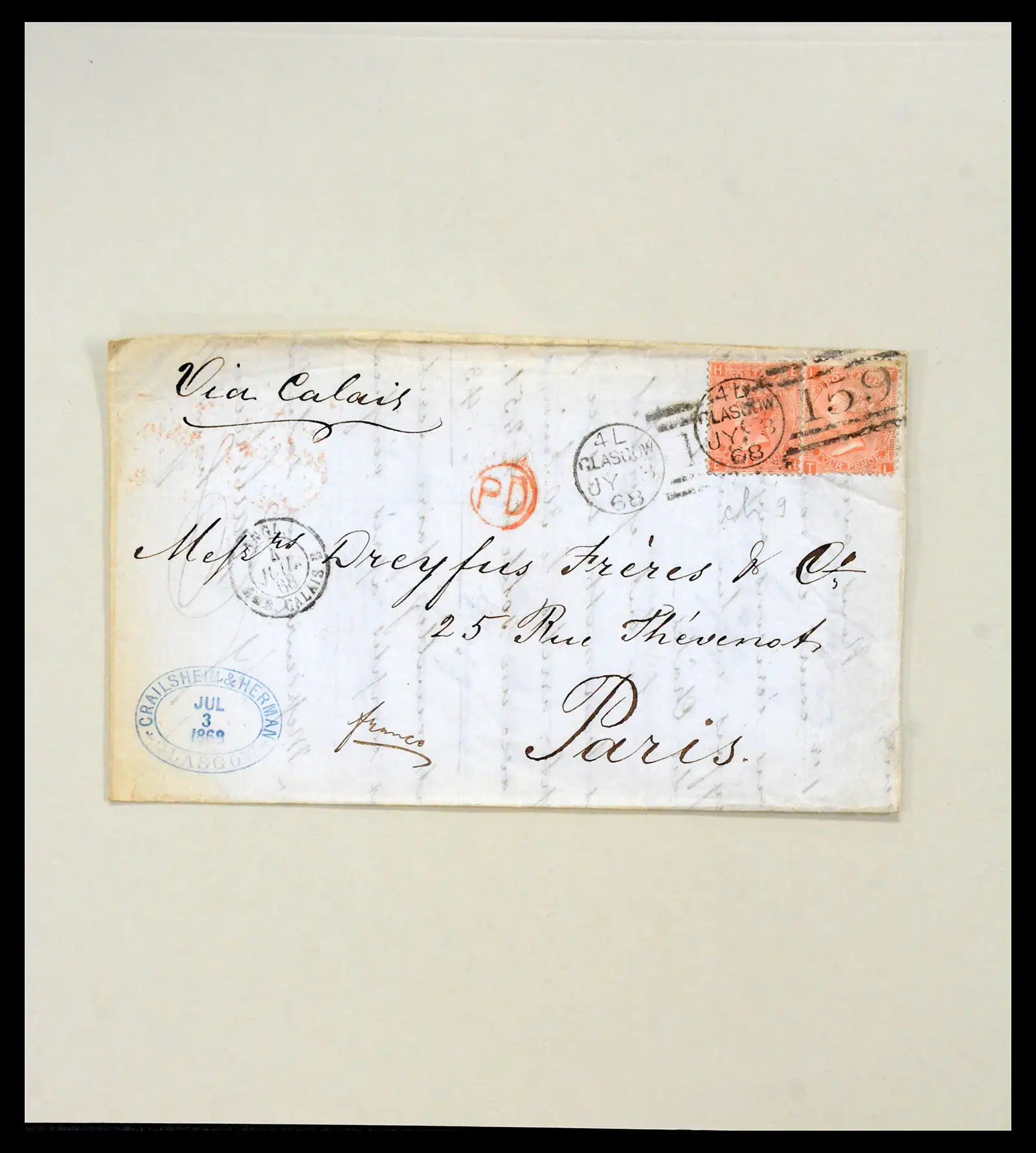 40434 0017 - Stamp collection 40434 Great Britain covers 1868-1869.