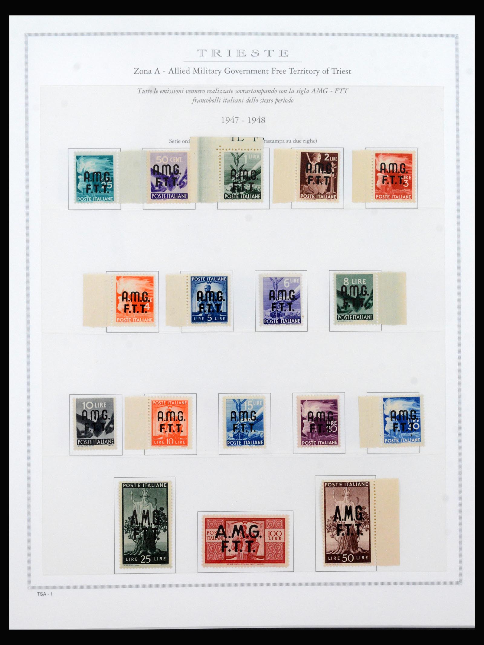 40447 0001 - Stamp collection 40447 Trieste-A complete 1947-1954.