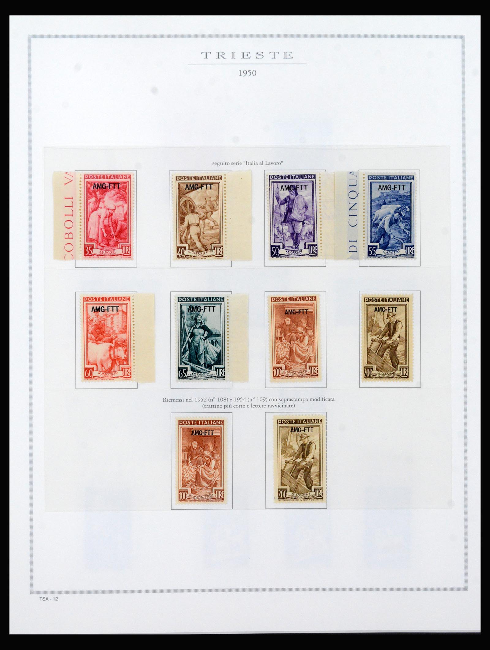 40447 0012 - Stamp collection 40447 Trieste-A complete 1947-1954.