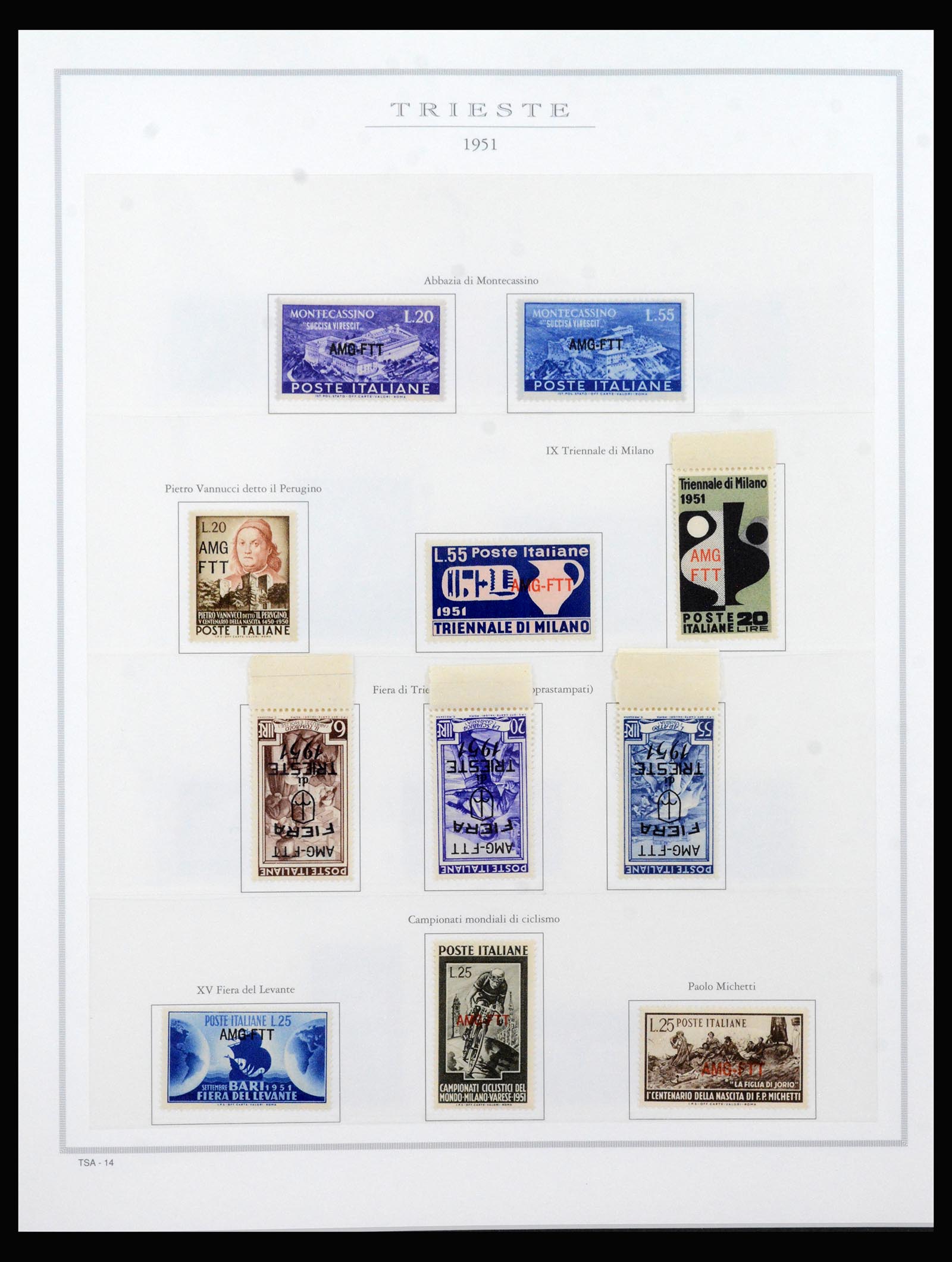 40447 0014 - Stamp collection 40447 Trieste-A complete 1947-1954.