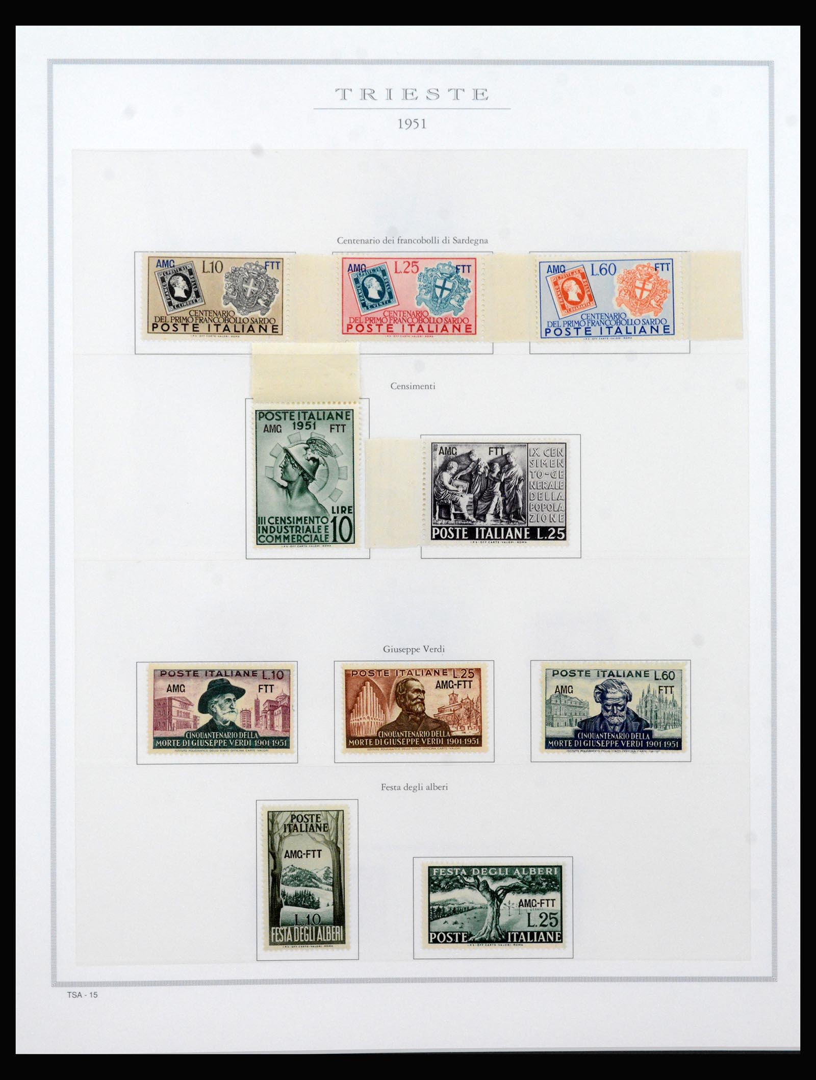 40447 0015 - Stamp collection 40447 Trieste-A complete 1947-1954.
