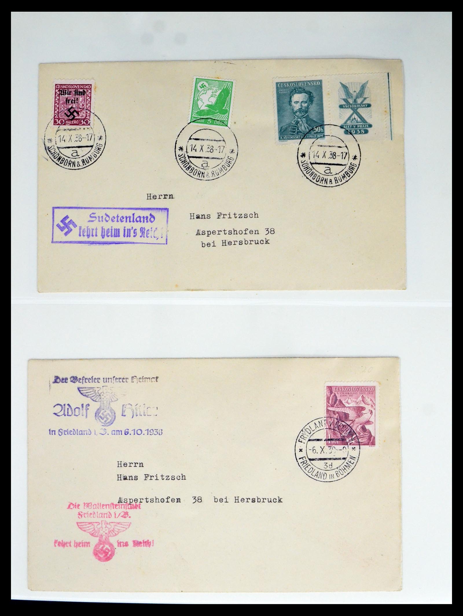 40450 0009 - Postzegel verzameling 40450 Sudetenland 1933-1945.