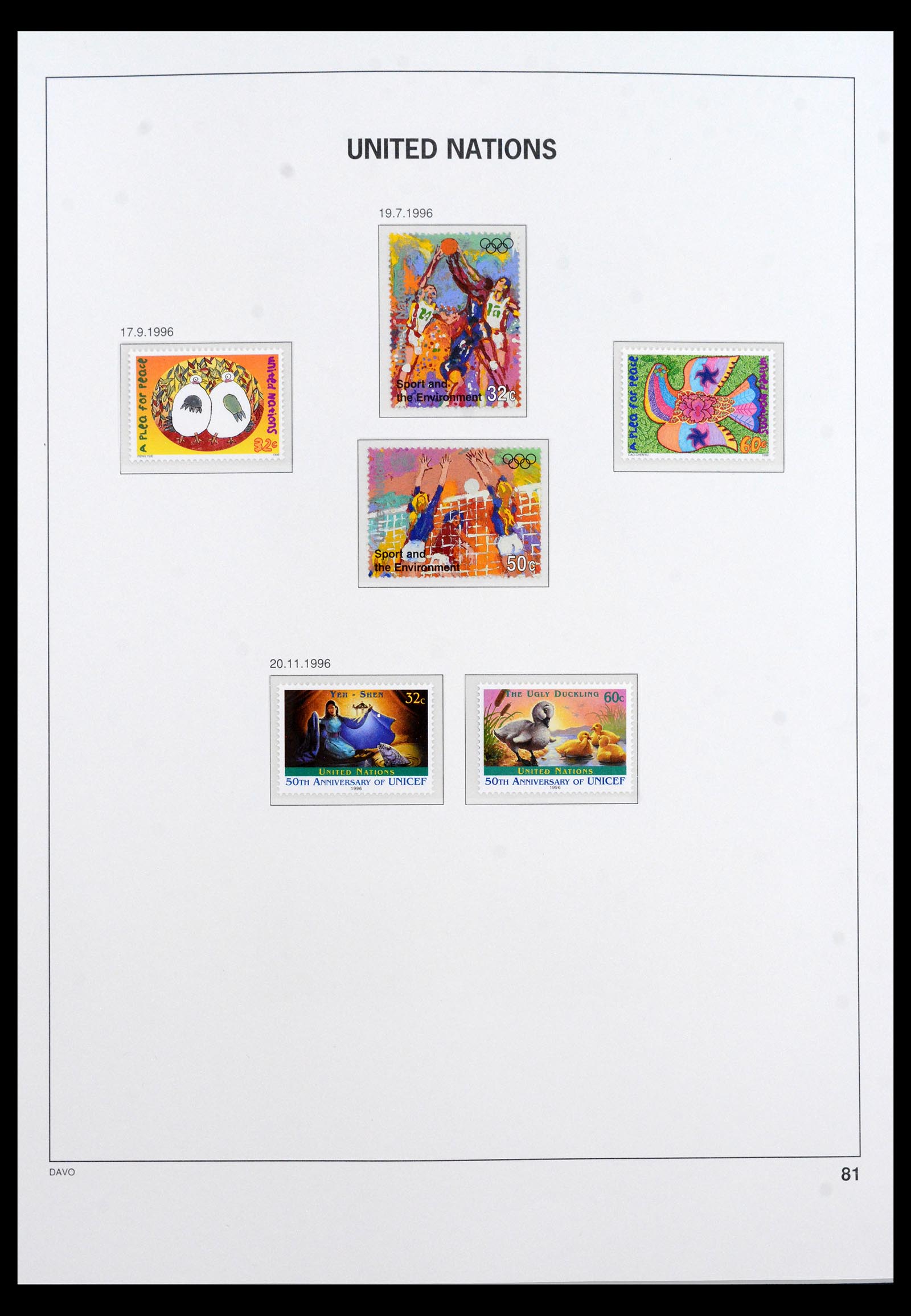 40454 0002 - Postzegel verzameling 40454 Verenigde Naties t/m 2010.
