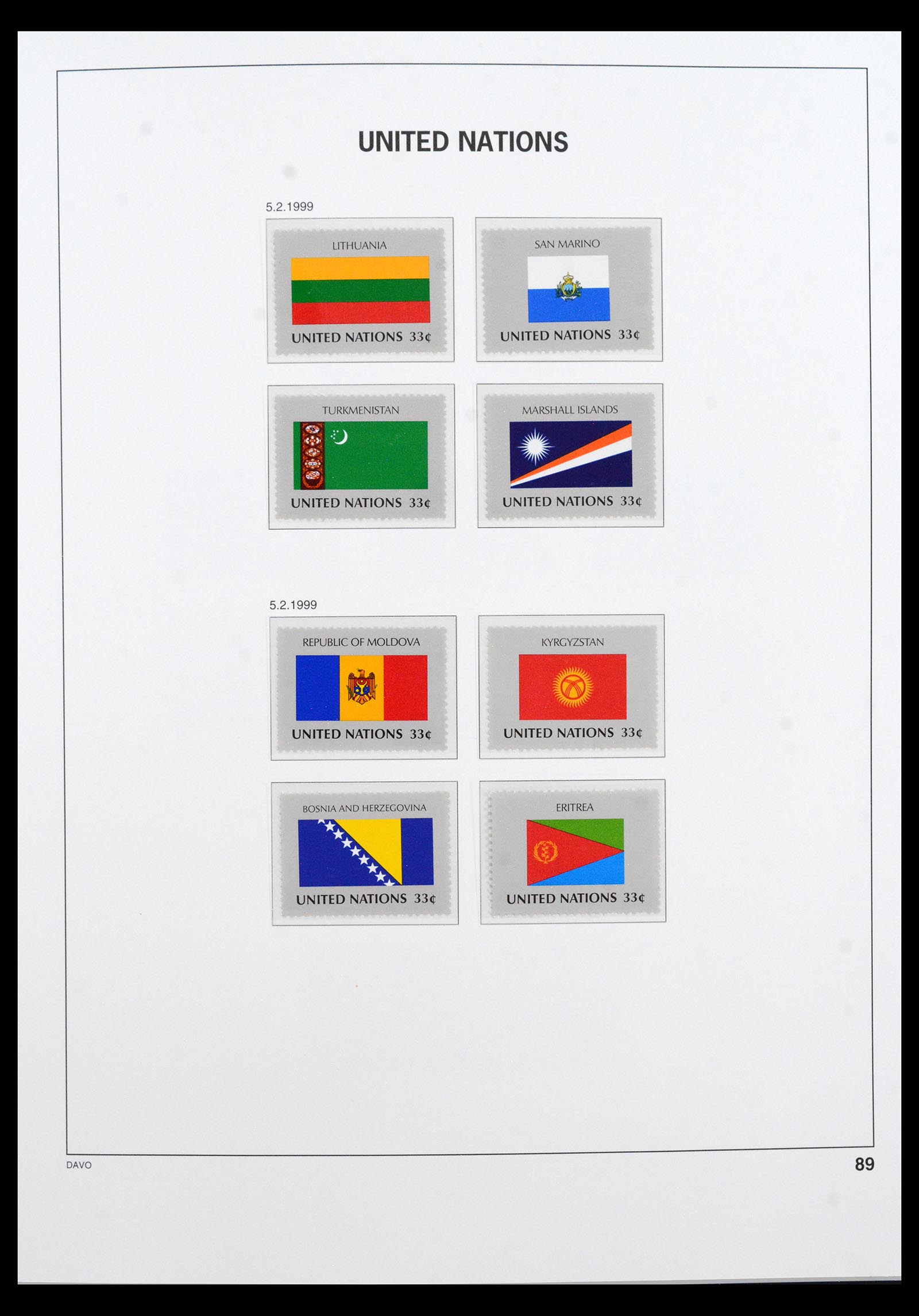 40454 0009 - Postzegel verzameling 40454 Verenigde Naties t/m 2010.