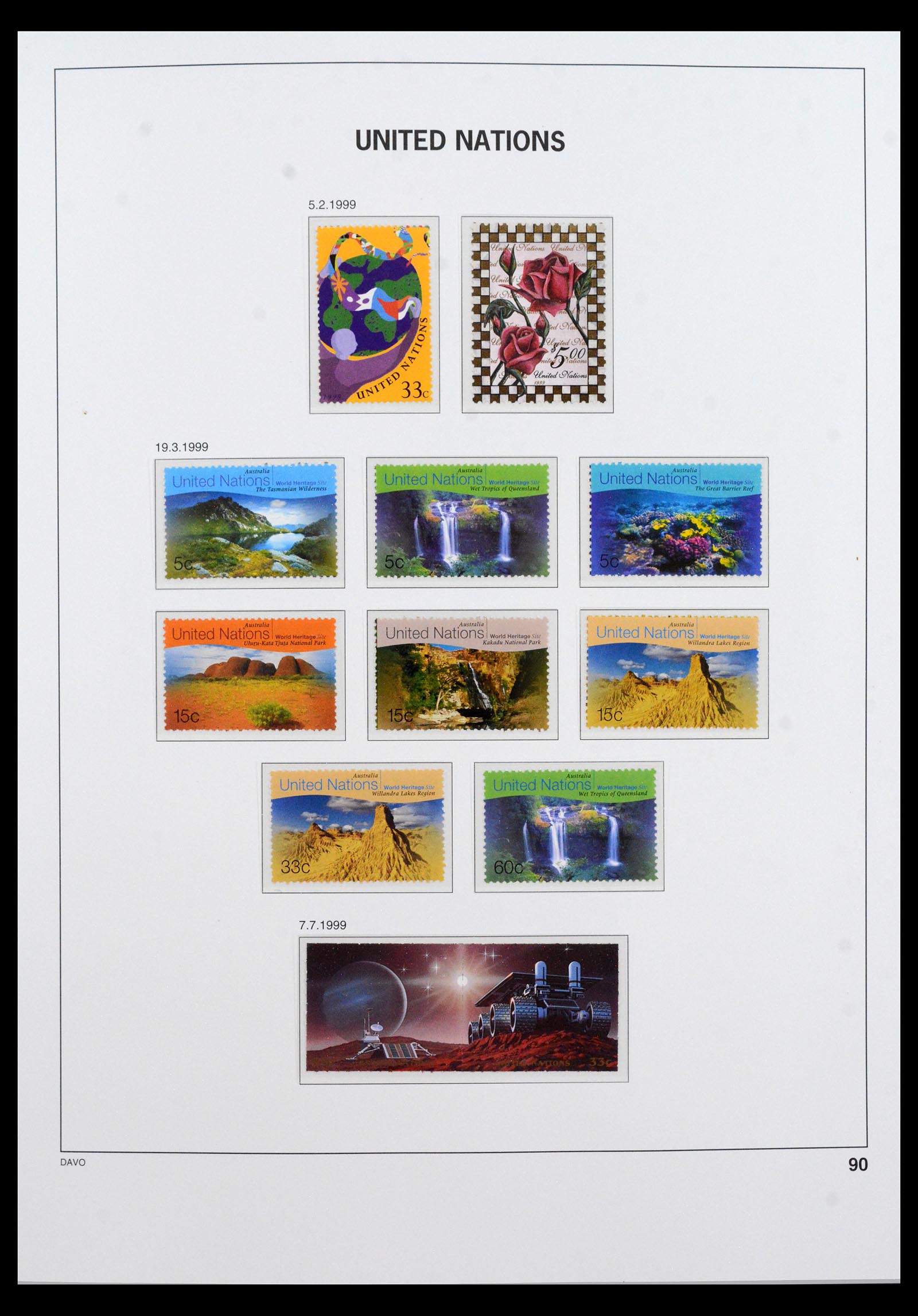 40454 0010 - Postzegel verzameling 40454 Verenigde Naties t/m 2010.
