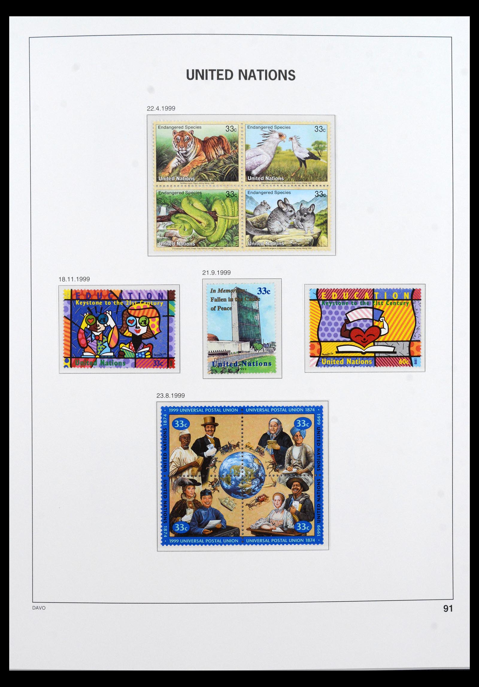 40454 0011 - Postzegel verzameling 40454 Verenigde Naties t/m 2010.