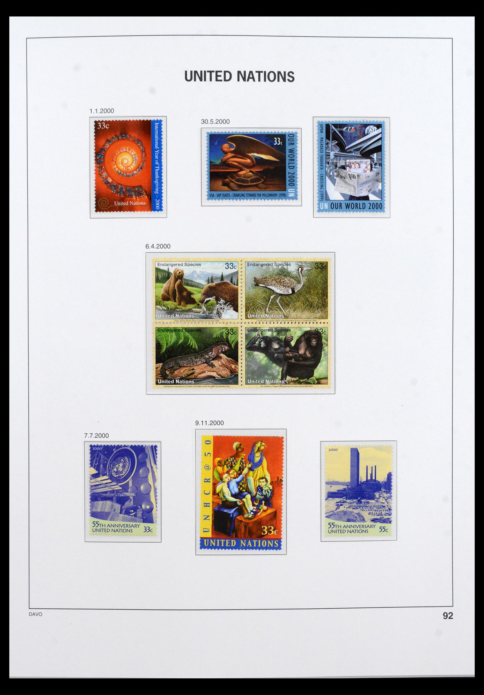 40454 0012 - Postzegel verzameling 40454 Verenigde Naties t/m 2010.